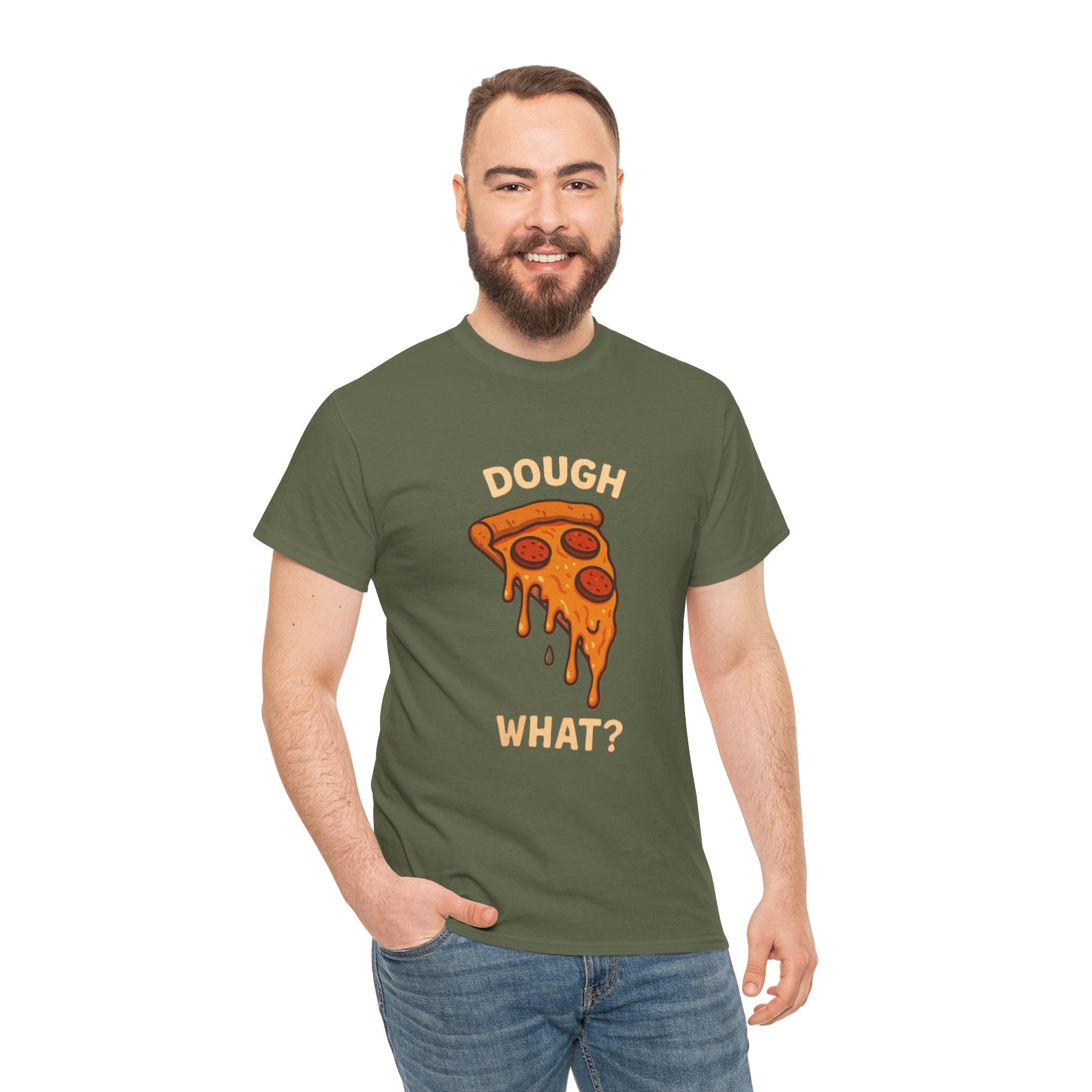 Funny Pizza Graphic Tee - "Dough What?" Unisex Heavy Cotton T-Shirt