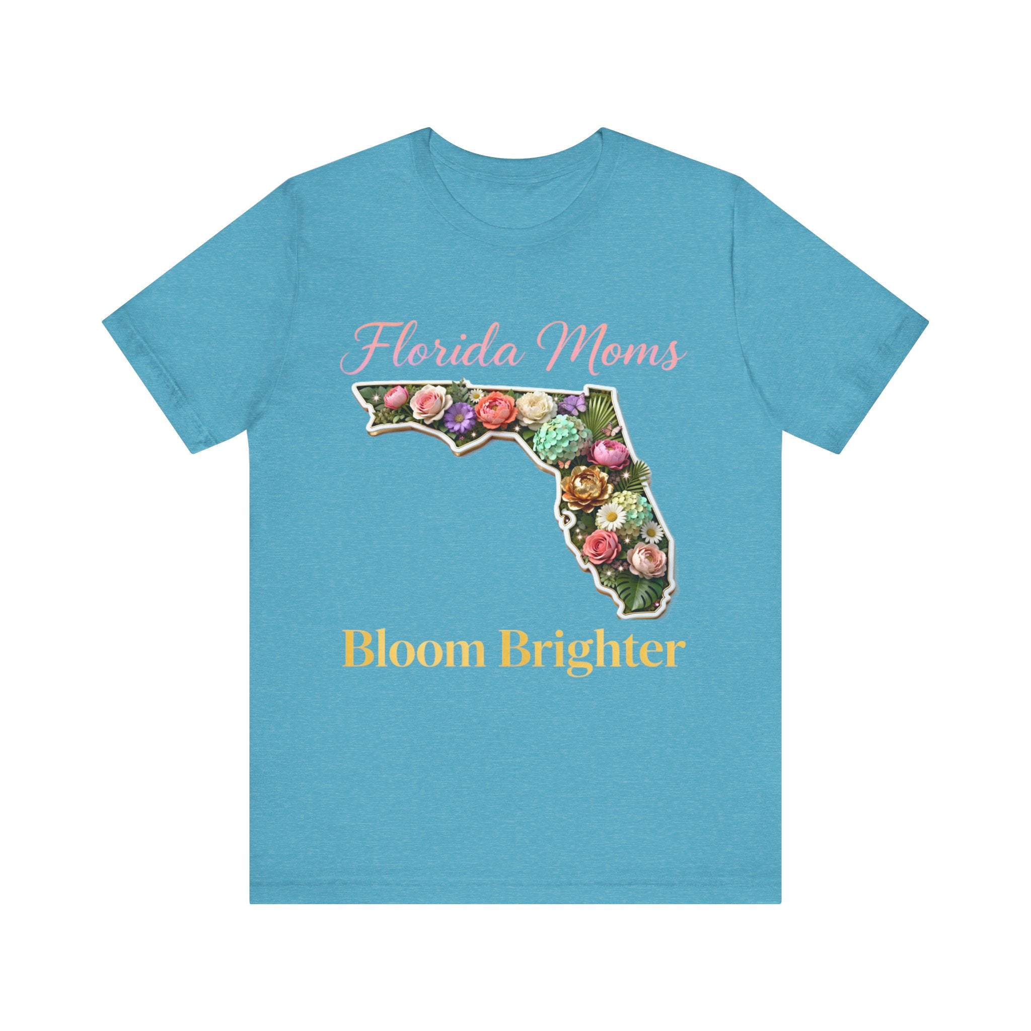 Florida Moms Bloom Brighter Shirt – Floral Mother’s Day Tee | Sunshine State Mom Gift T-Shirt Please Note: (Sizes may run slightly small)