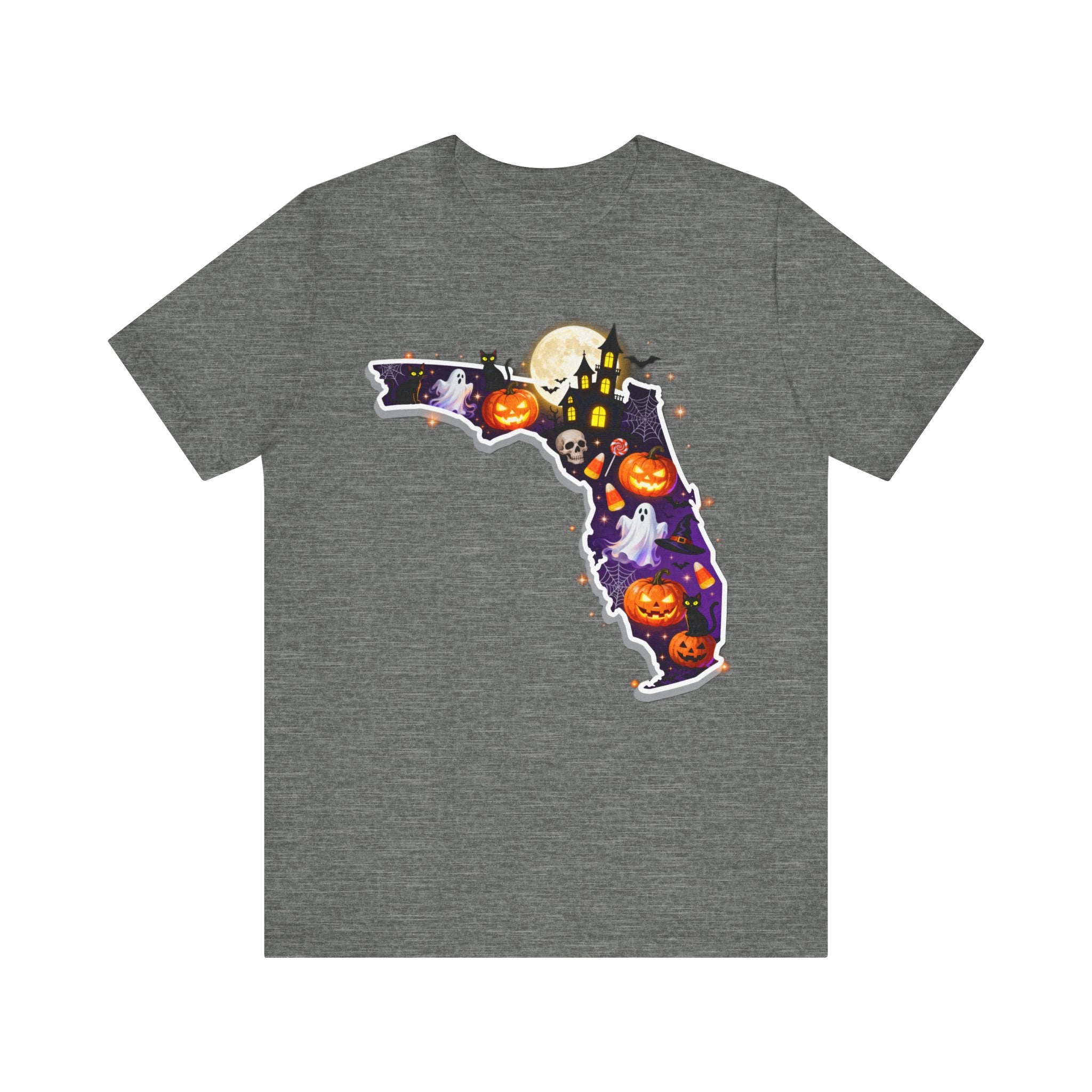 Florida Halloween Shirt – Spooky Sunshine State Tee | Ghosts, Pumpkins & Black Cat Halloween T-Shirt Please Note: (Sizes may run slightly small)