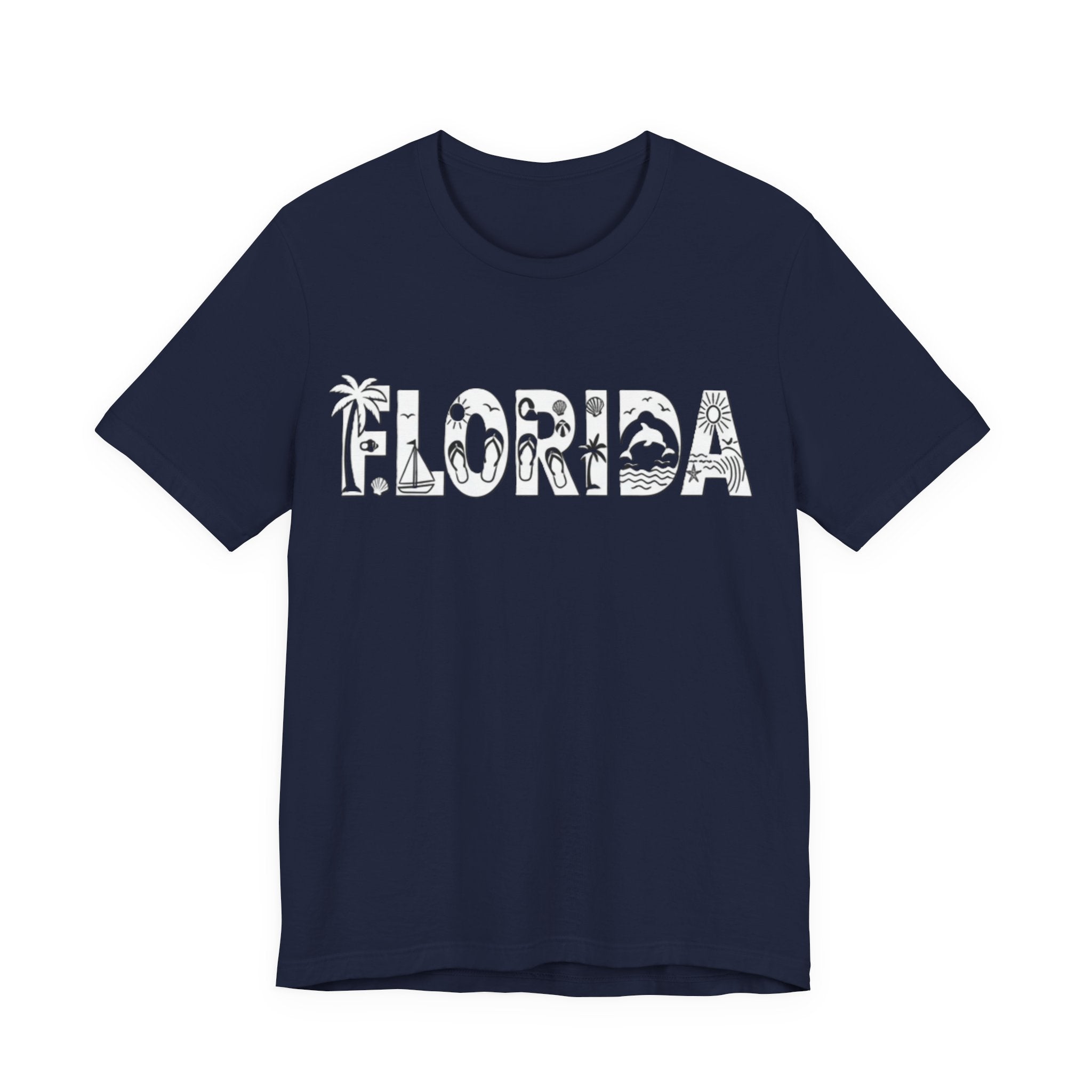 Palm Tree, Flip-Flop & Dolphin Design Tee