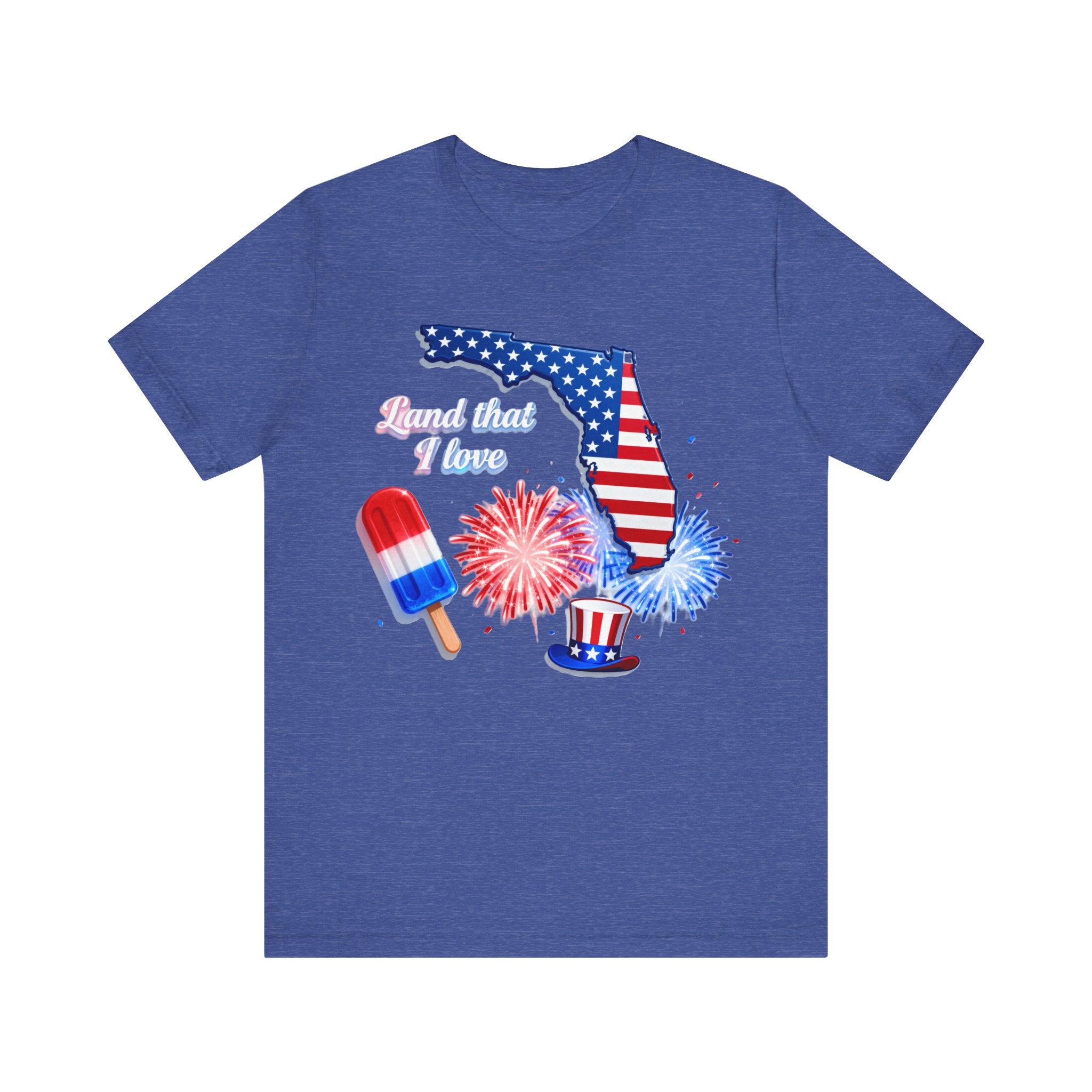 Land That I Love Florida Shirt – Patriotic 4th of July Tee | USA Fireworks Popsicle & State Pride T-Shirt Please Note: (Sizes may run slightly small)