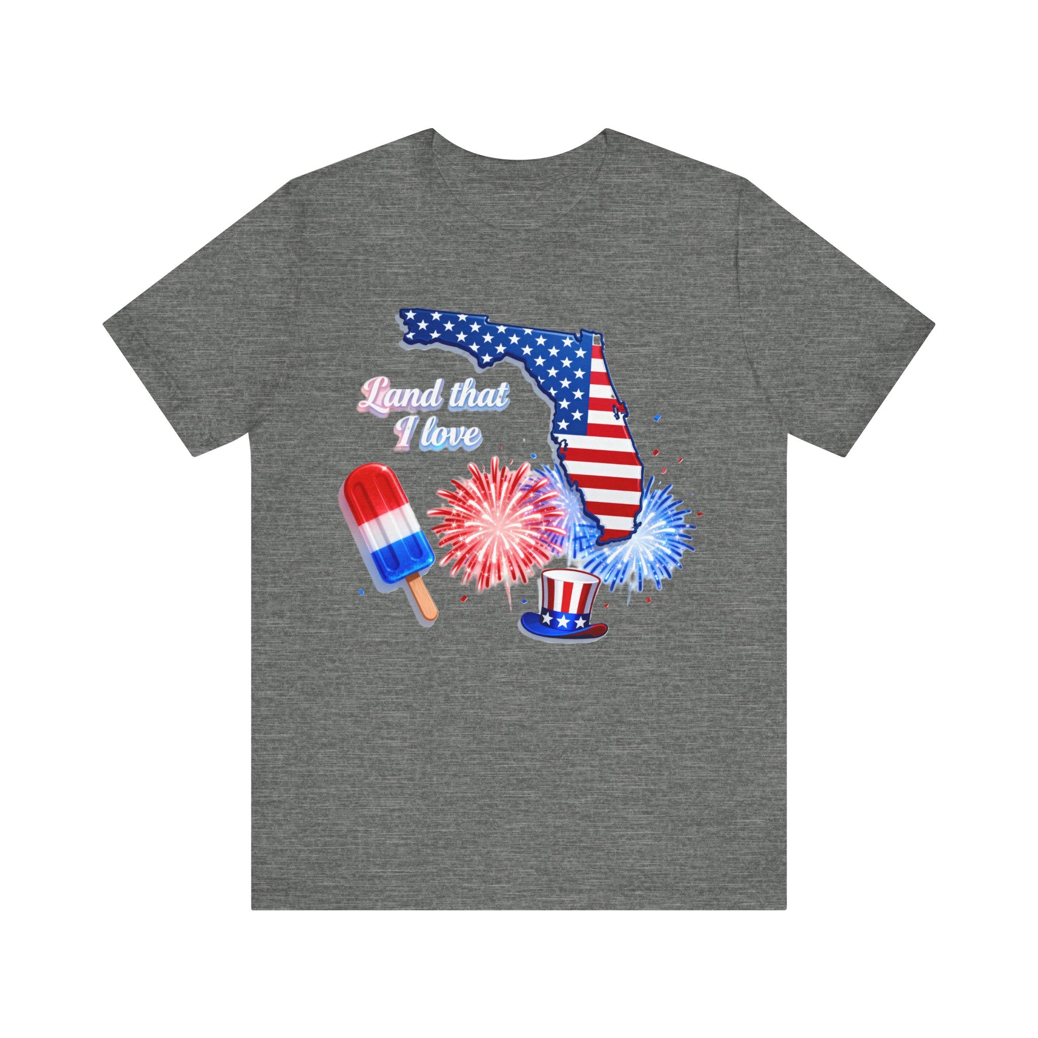 Land That I Love Florida Shirt – Patriotic 4th of July Tee | USA Fireworks Popsicle & State Pride T-Shirt Please Note: (Sizes may run slightly small)
