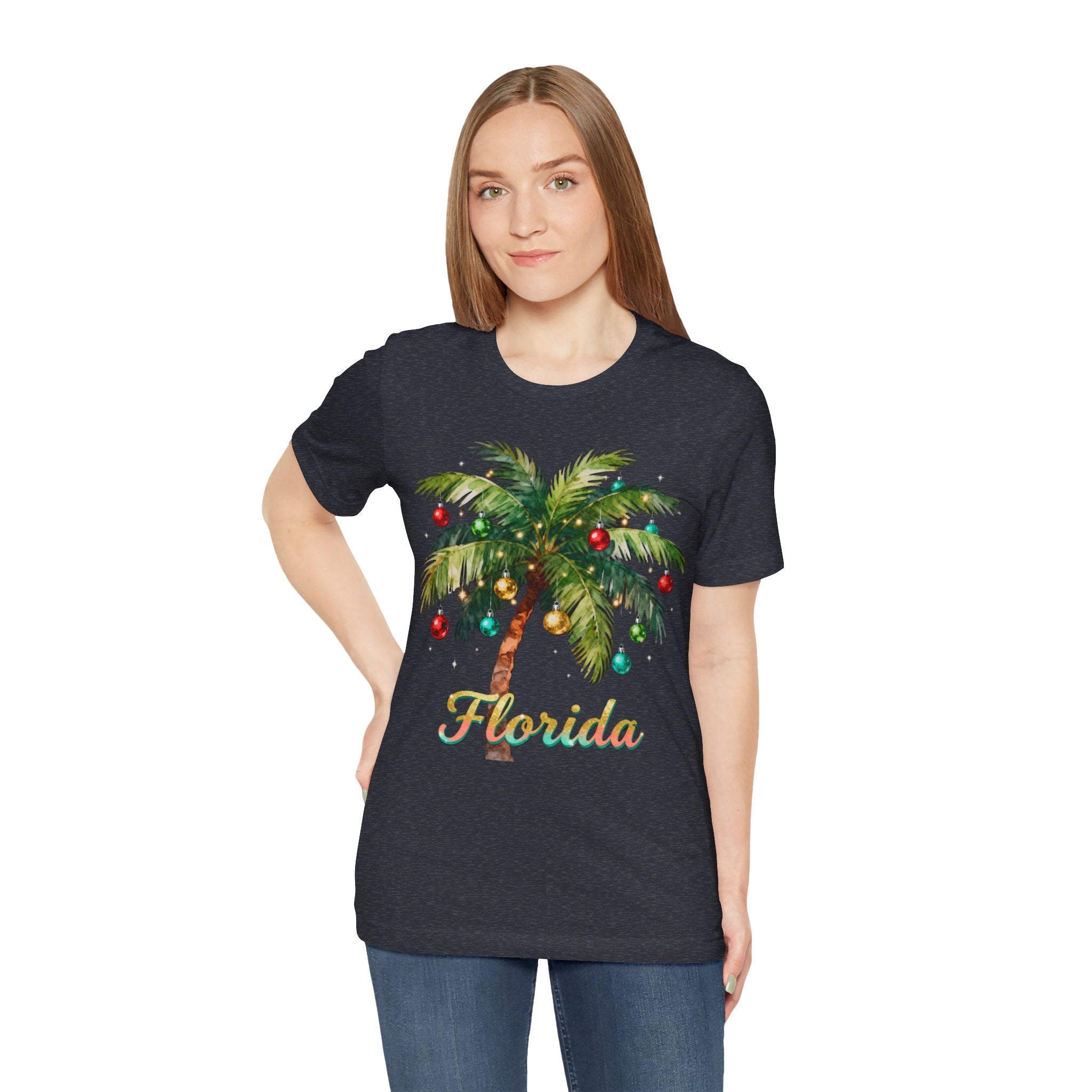 Florida Christmas Palm Tree Shirt – Tropical Holiday Lights Tee