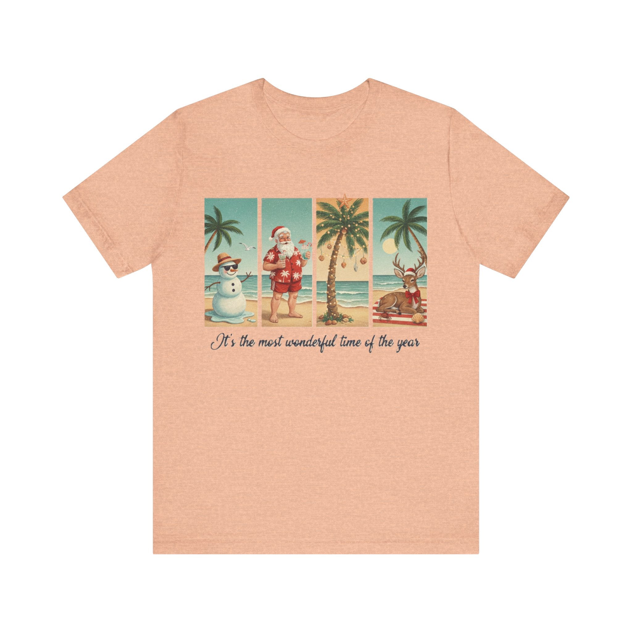 Florida Christmas Beach Shirt – Tropical Holiday Santa, Snowman & Reindeer Tee