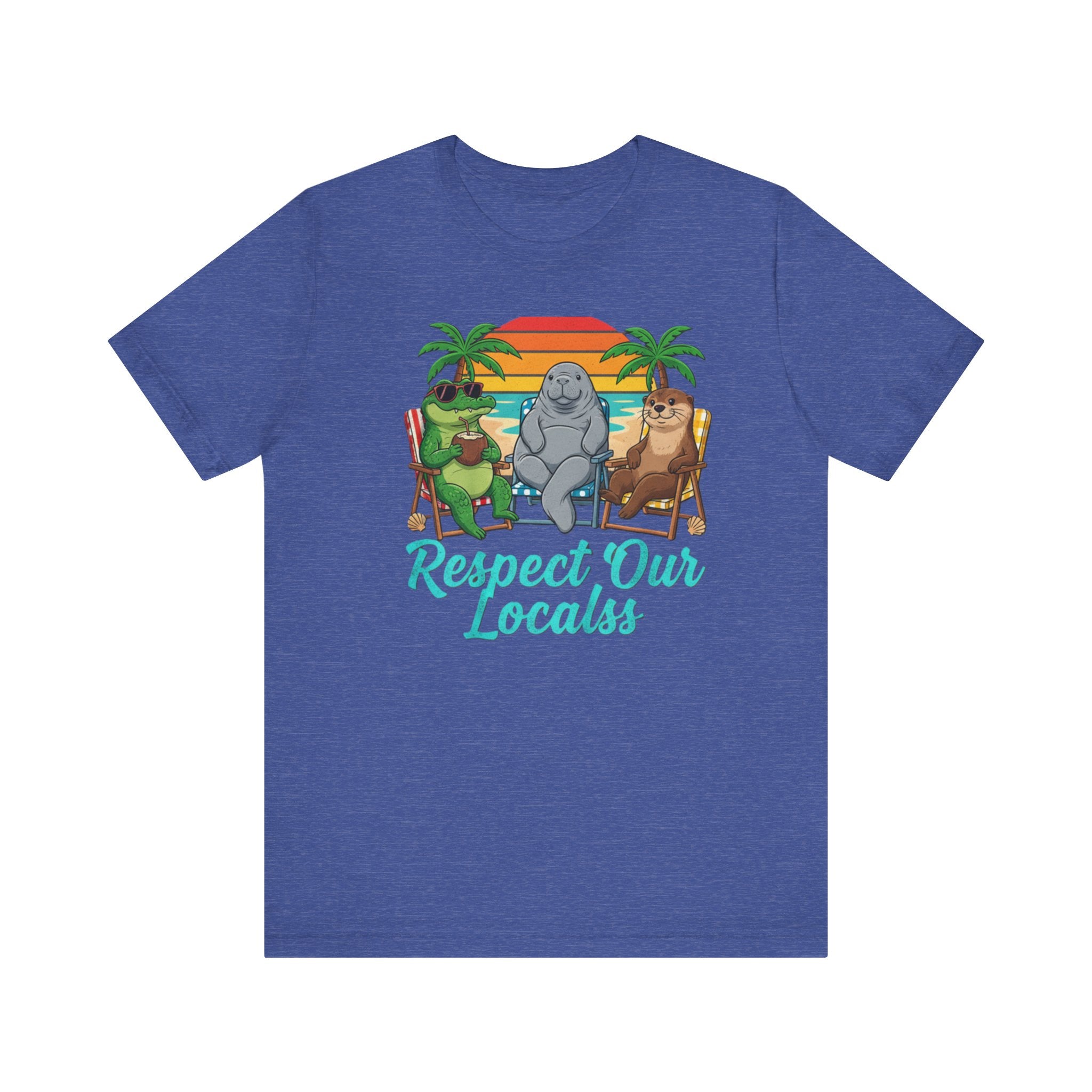 Respect Our Locals Florida T-Shirt – Funny Beach Wildlife Tee with Alligator, Manatee & Otter Please Note: (Sizes may run slightly small)