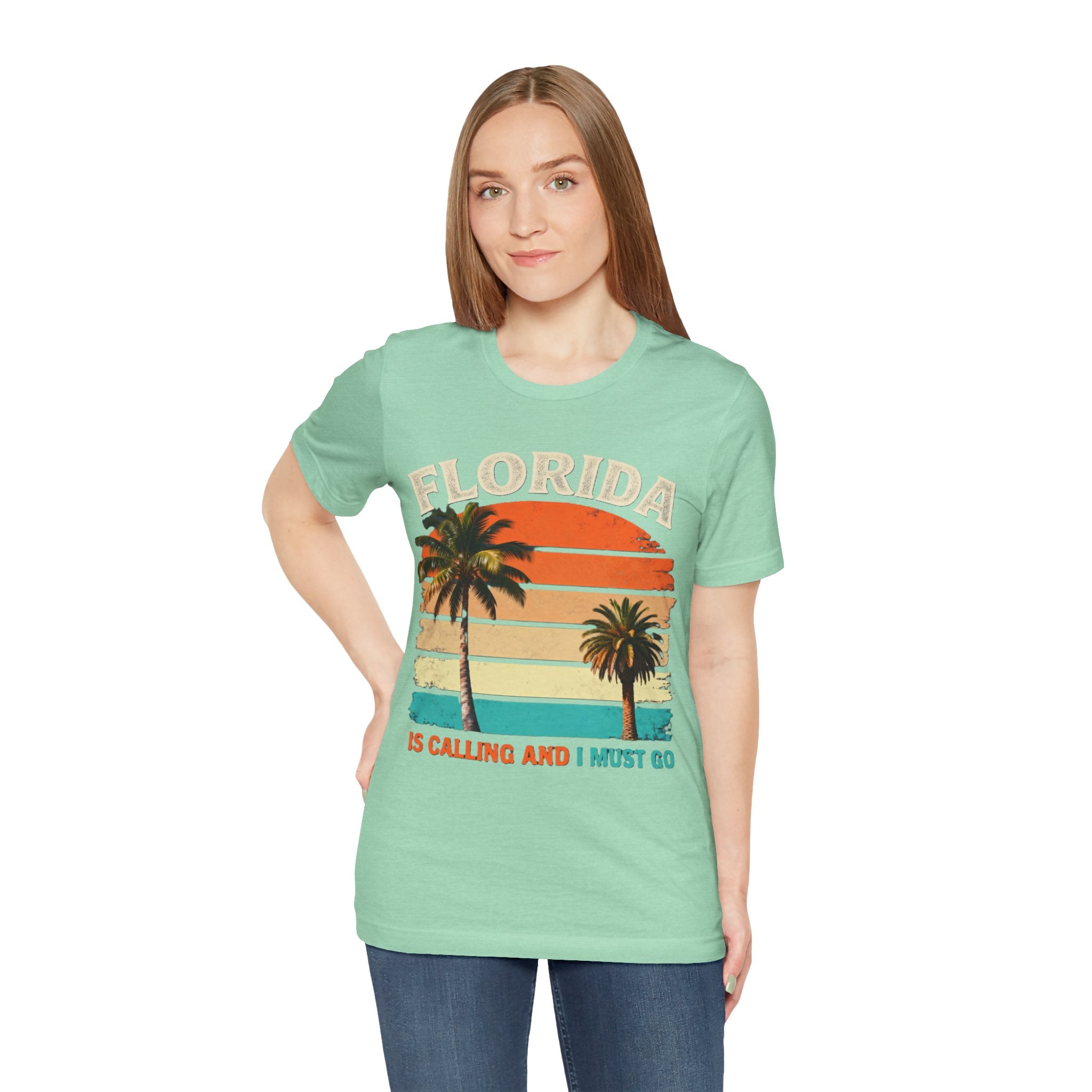 Florida Is Calling and I Must Go Shirt – Vintage Sunset Palm Tree Tee