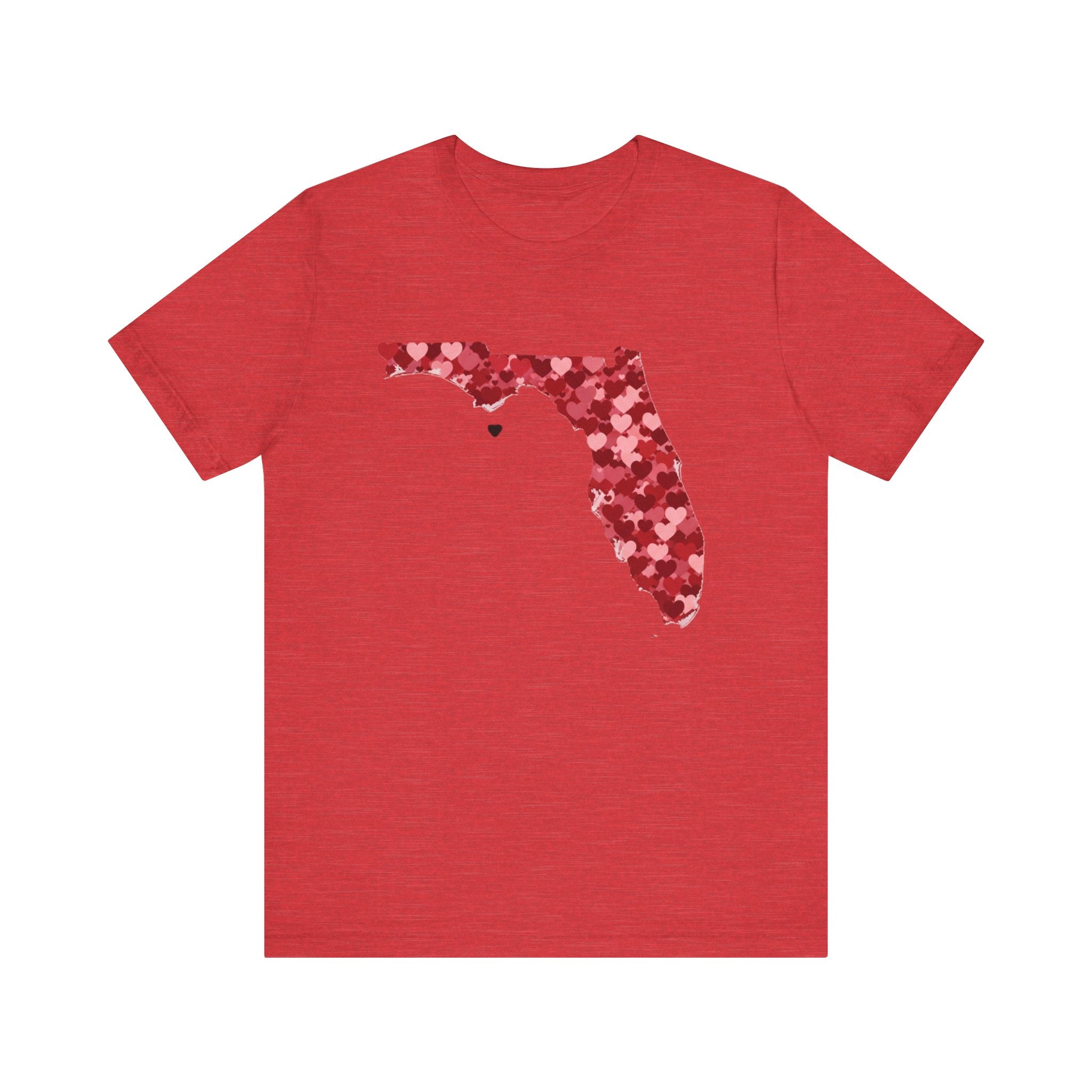 Florida Valentine’s Day Shirt – Heart Map Sunshine State Tee