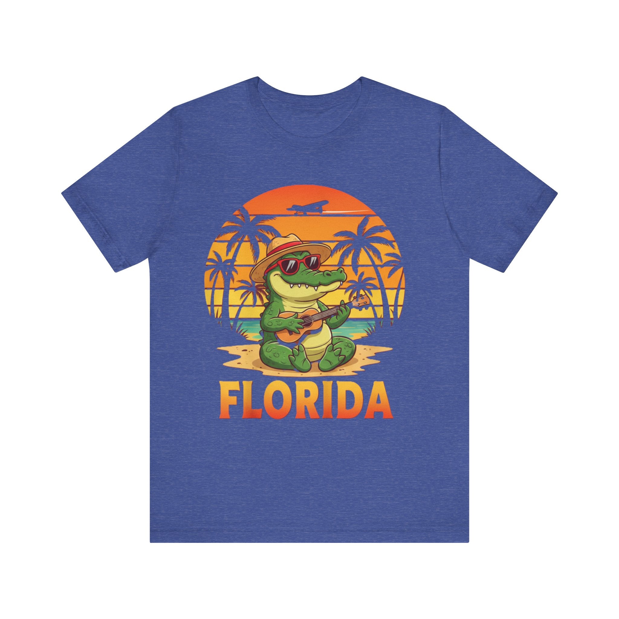Florida Alligator Sunset T-Shirt – Chill Gator with Guitar Beach Vibes Tee