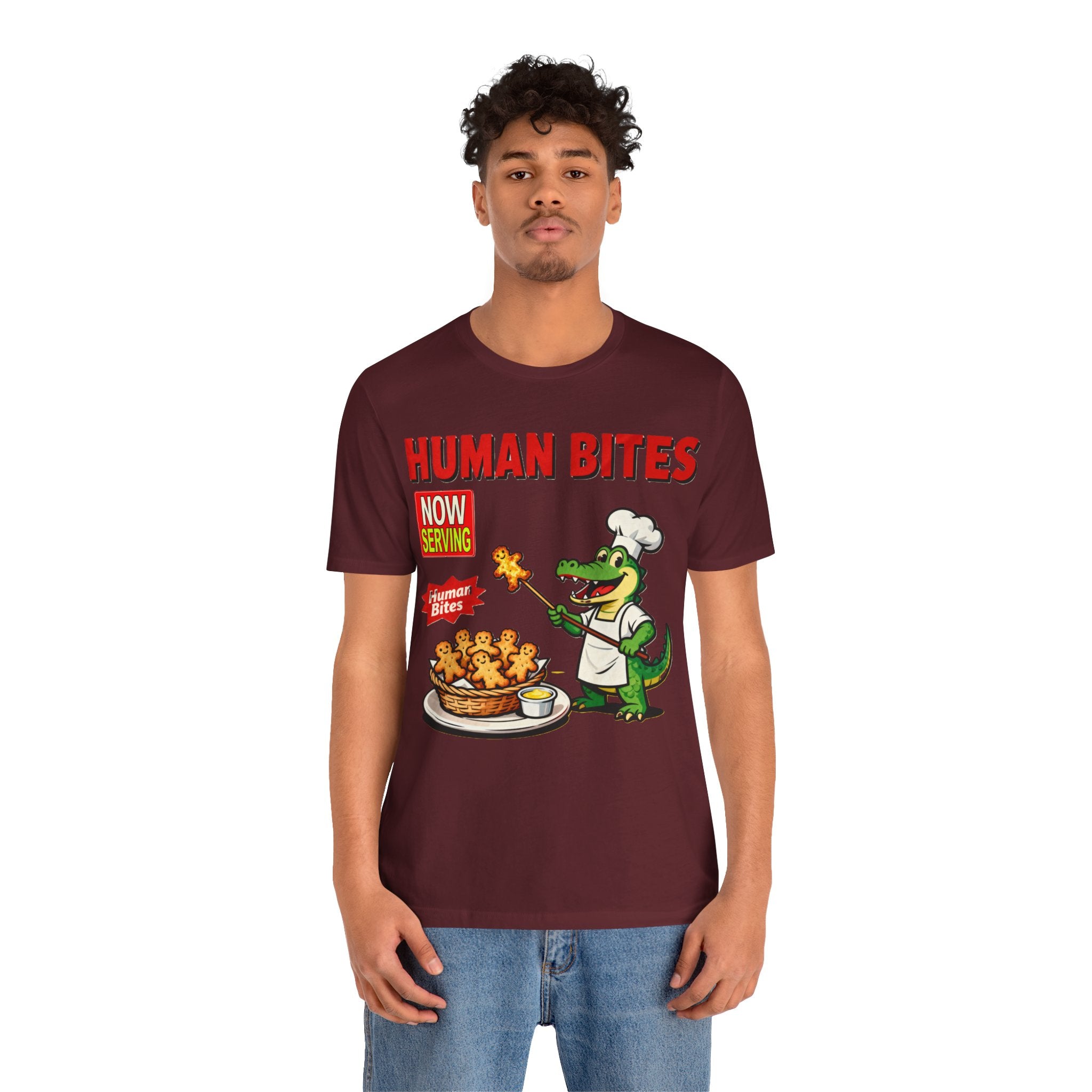 Florida Gator “Human Bites” Chef Tee – Funny Alligator Cooking