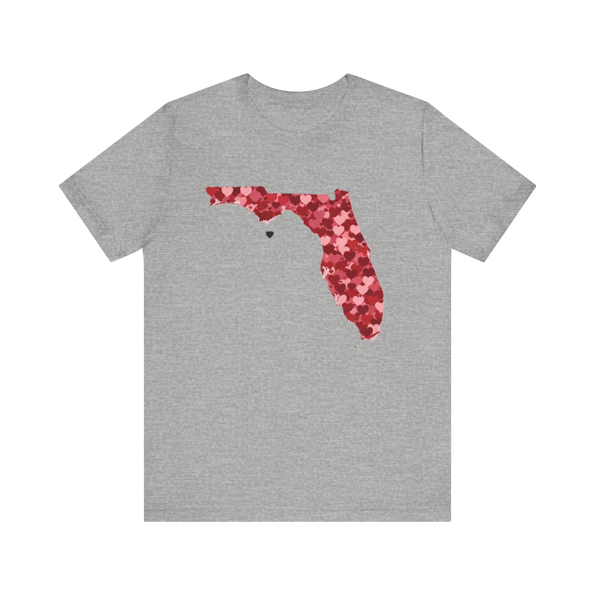 Florida Valentine’s Day Shirt – Heart Map Sunshine State Tee