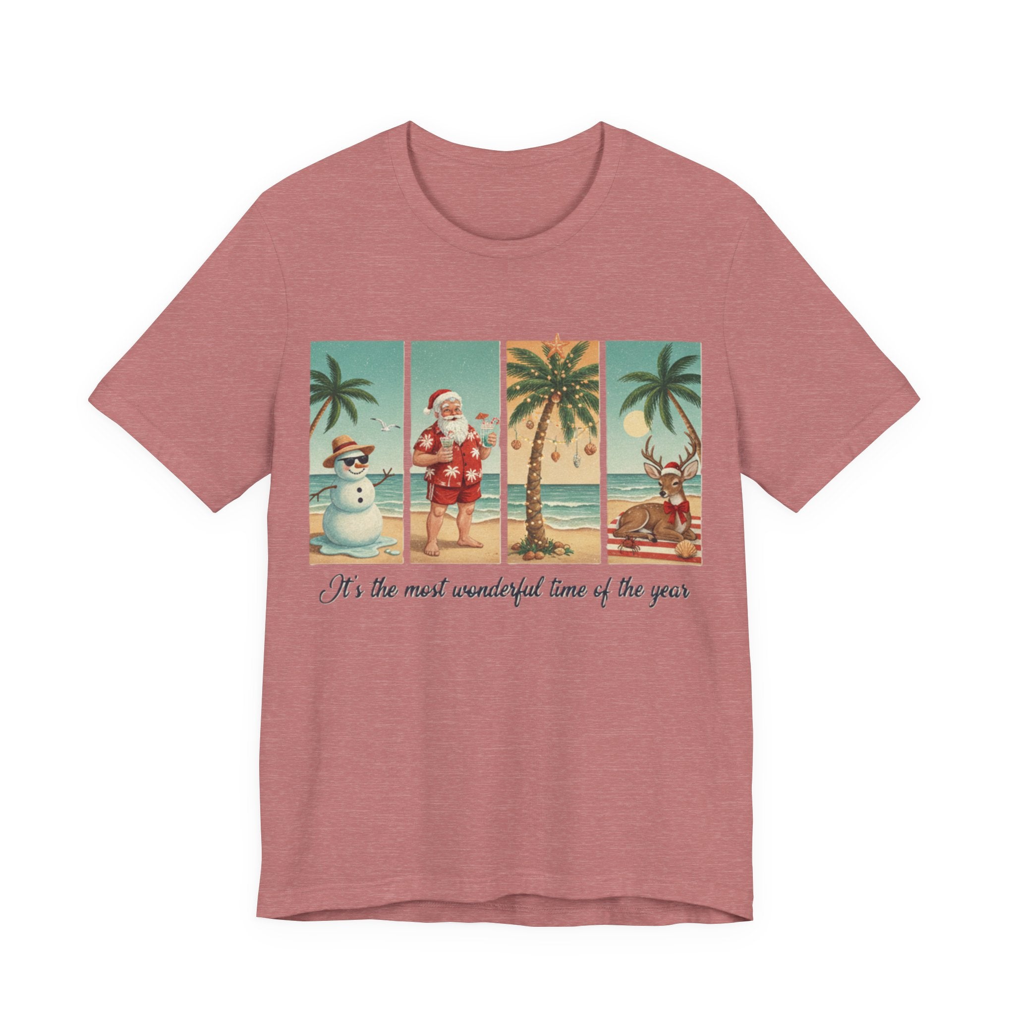 Tropical Holiday Santa, Snowman & Reindeer Tee