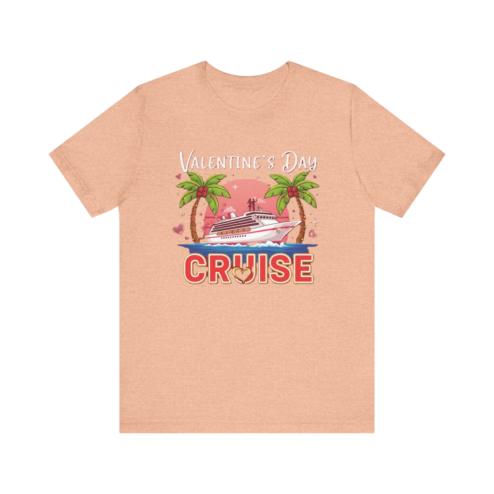 Valentine’s Day Cruise Shirt – Romantic Couple Vacation Tee | Tropical Love Boat T-Shirt for Cruise Lovers Please Note: (Sizes may run slightly small)