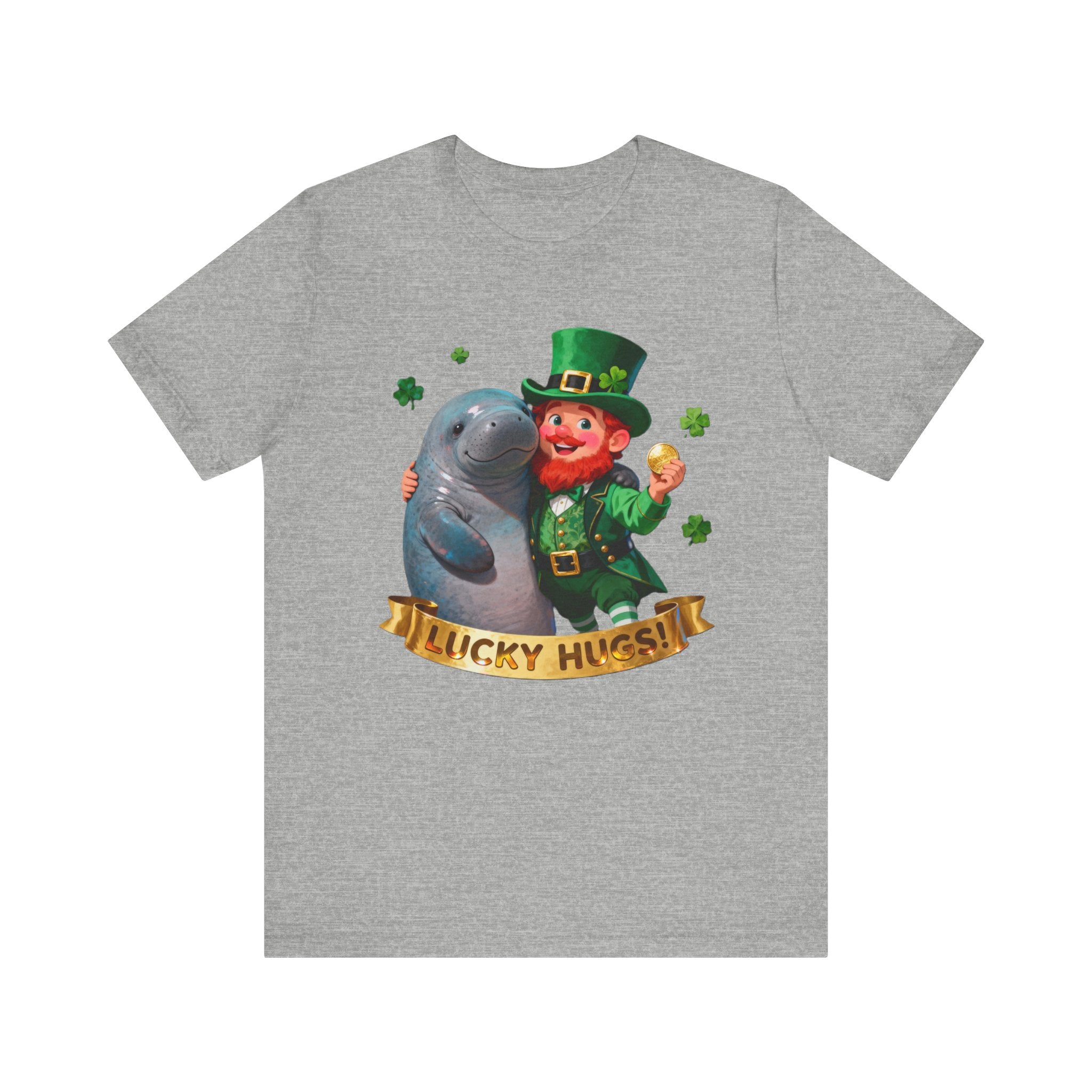Lucky Hugs Shirt – Funny St. Patrick’s Day Manatee & Leprechaun Tee | Cute Irish Florida T-Shirt Please Note: (Sizes may run slightly small)
