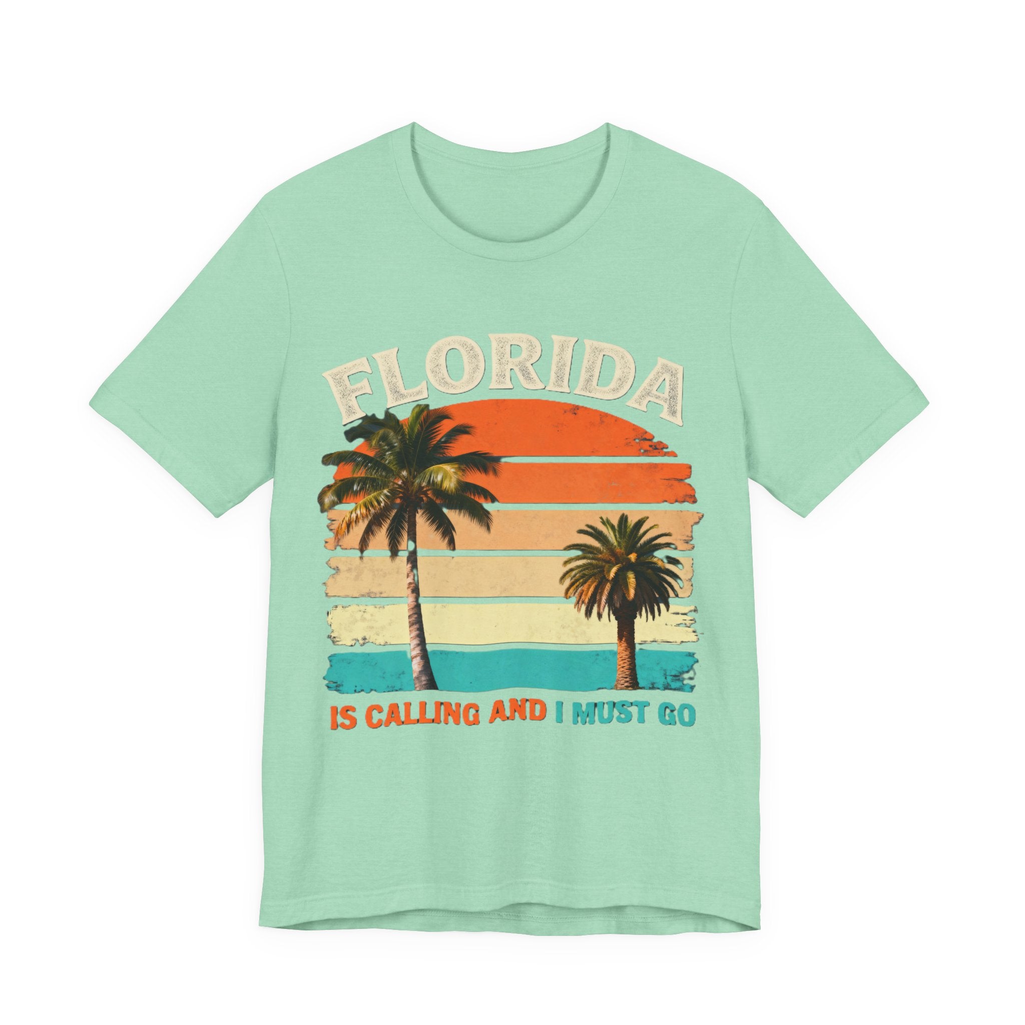 Florida Is Calling and I Must Go Shirt – Vintage Sunset Palm Tree Tee