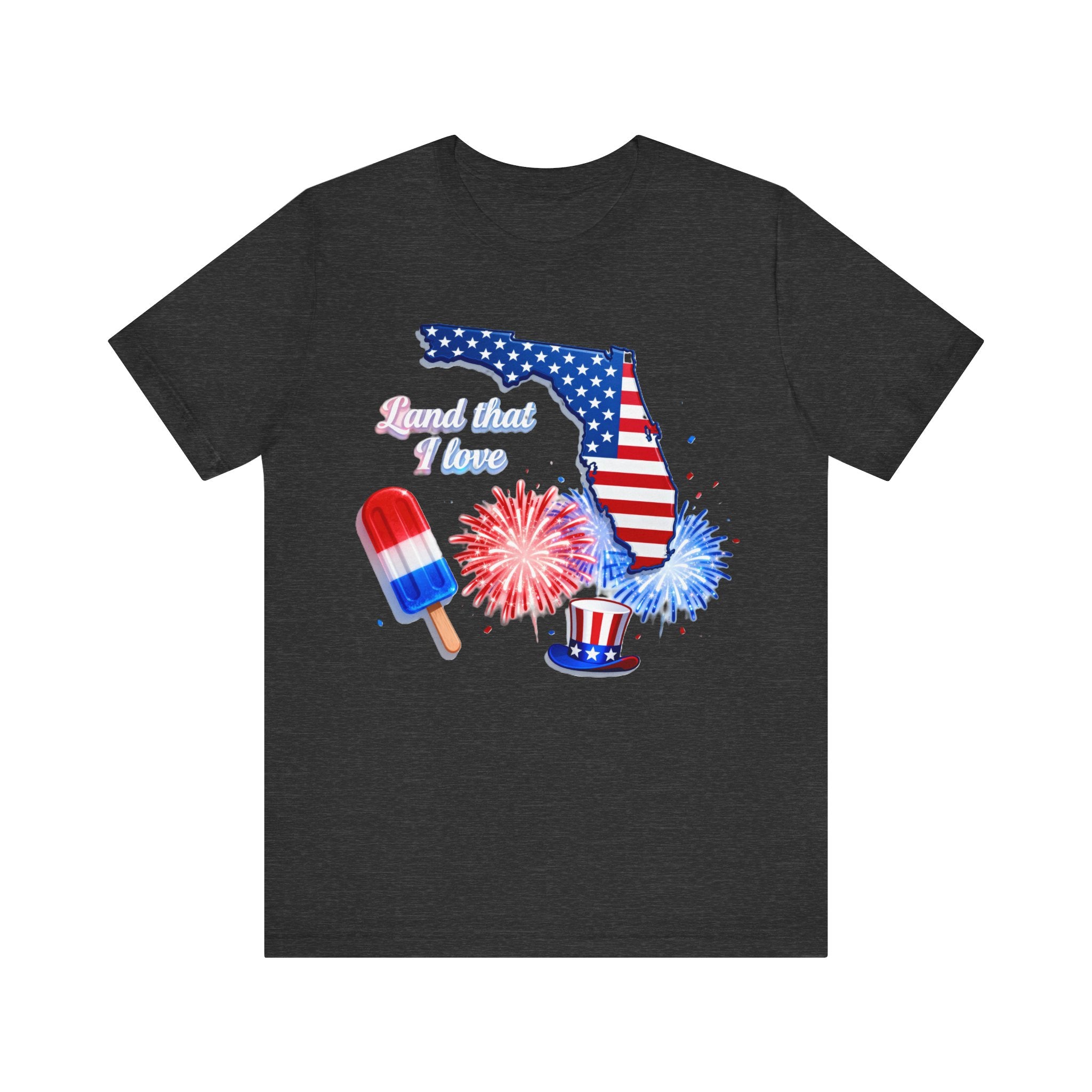 Land That I Love Florida Shirt – Patriotic 4th of July Tee | USA Fireworks Popsicle & State Pride T-Shirt Please Note: (Sizes may run slightly small)