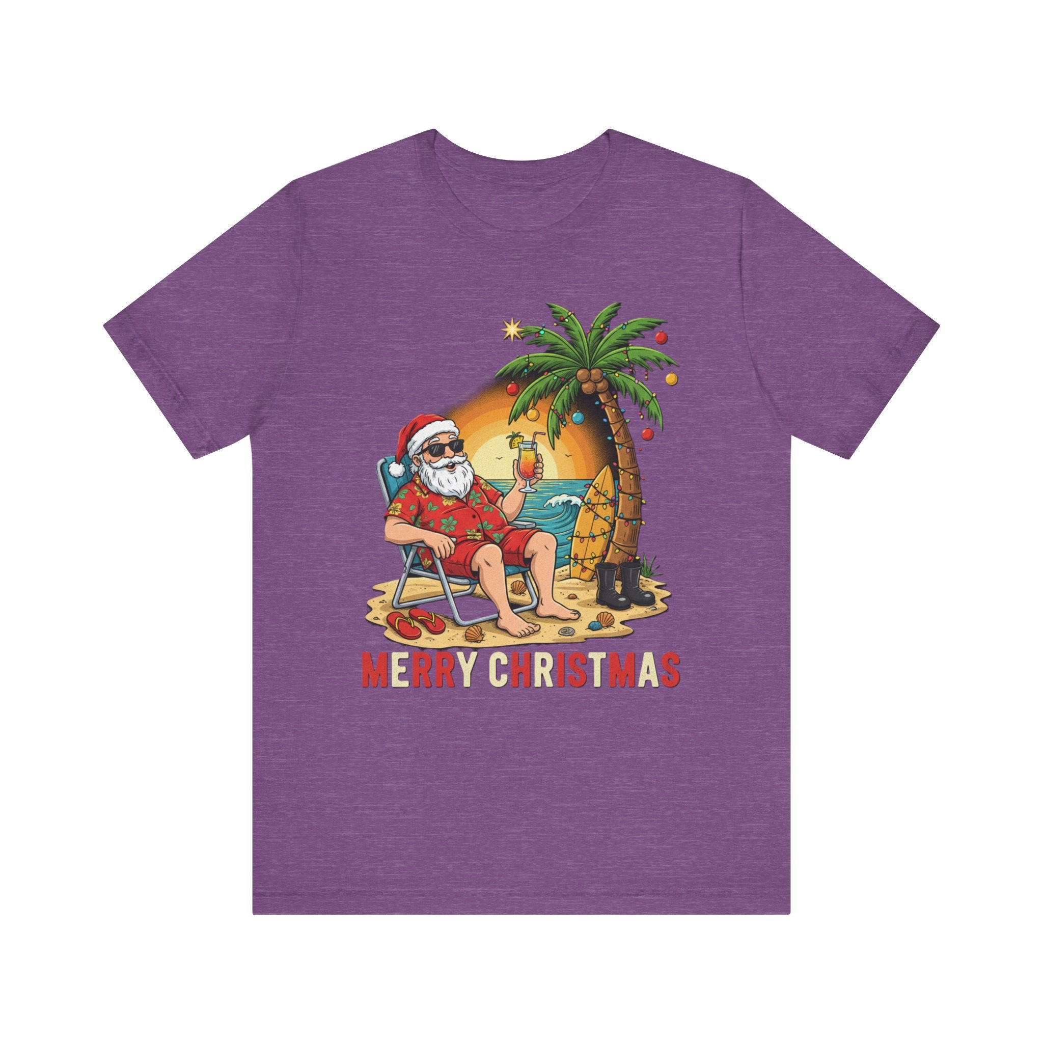 Florida Beach Santa Shirt – Funny Tropical Christmas Tee | Vacation Santa Holiday T-Shirt Please Note: (Sizes may run slightly small)
