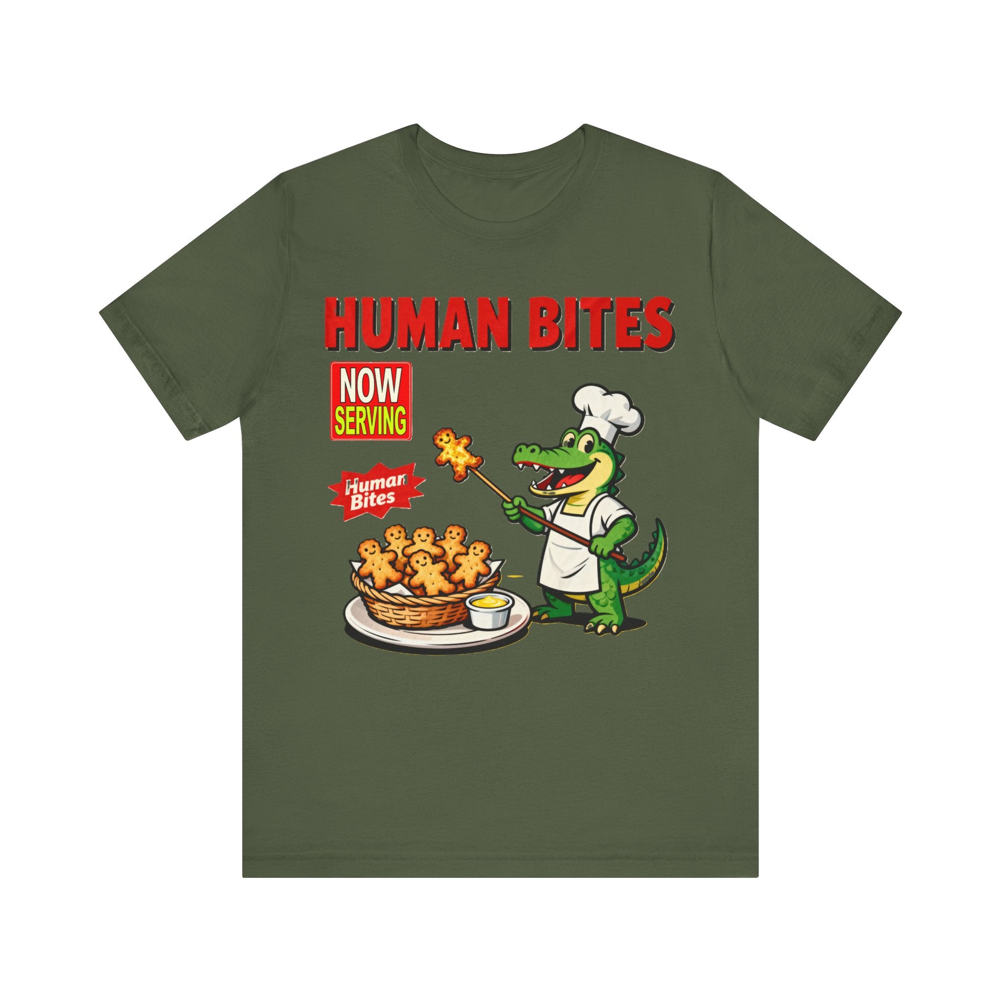 Florida Gator “Human Bites” Chef Tee – Funny Alligator Cooking