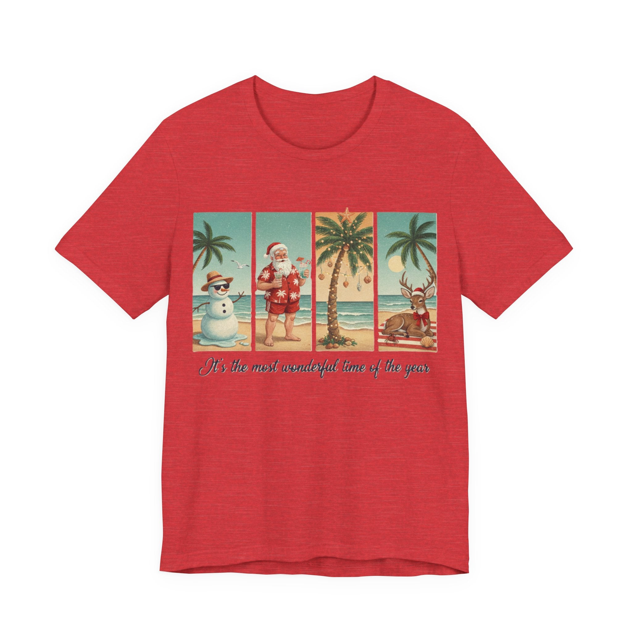 Tropical Holiday Santa, Snowman & Reindeer Tee