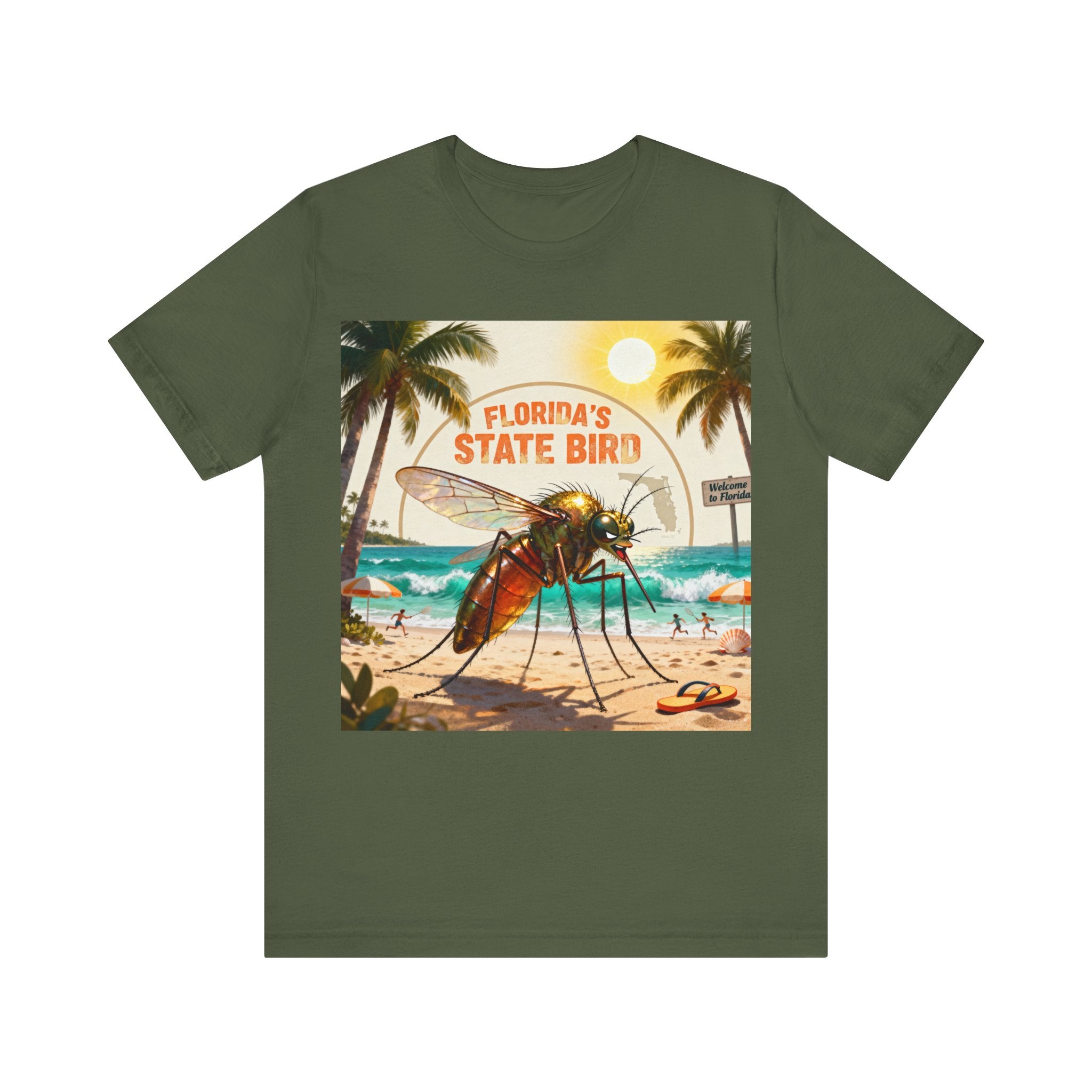 Florida’s State Bird T-Shirt – Funny Mosquito Beach Graphic Tee for Floridians & Tourists Please Note: (Sizes may run slightly small)