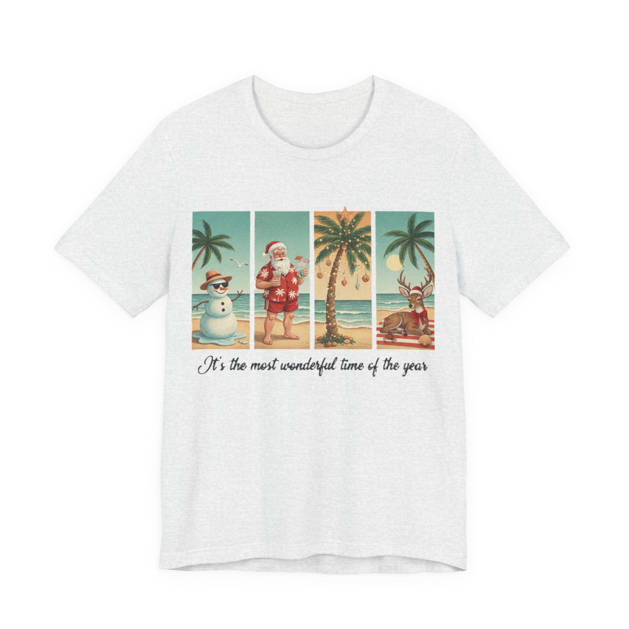 Tropical Holiday Santa, Snowman & Reindeer Tee