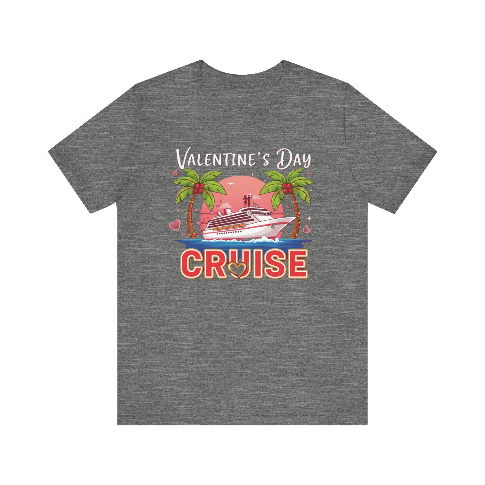 Valentine’s Day Cruise Shirt – Romantic Couple Vacation Tee | Tropical Love Boat T-Shirt for Cruise Lovers Please Note: (Sizes may run slightly small)