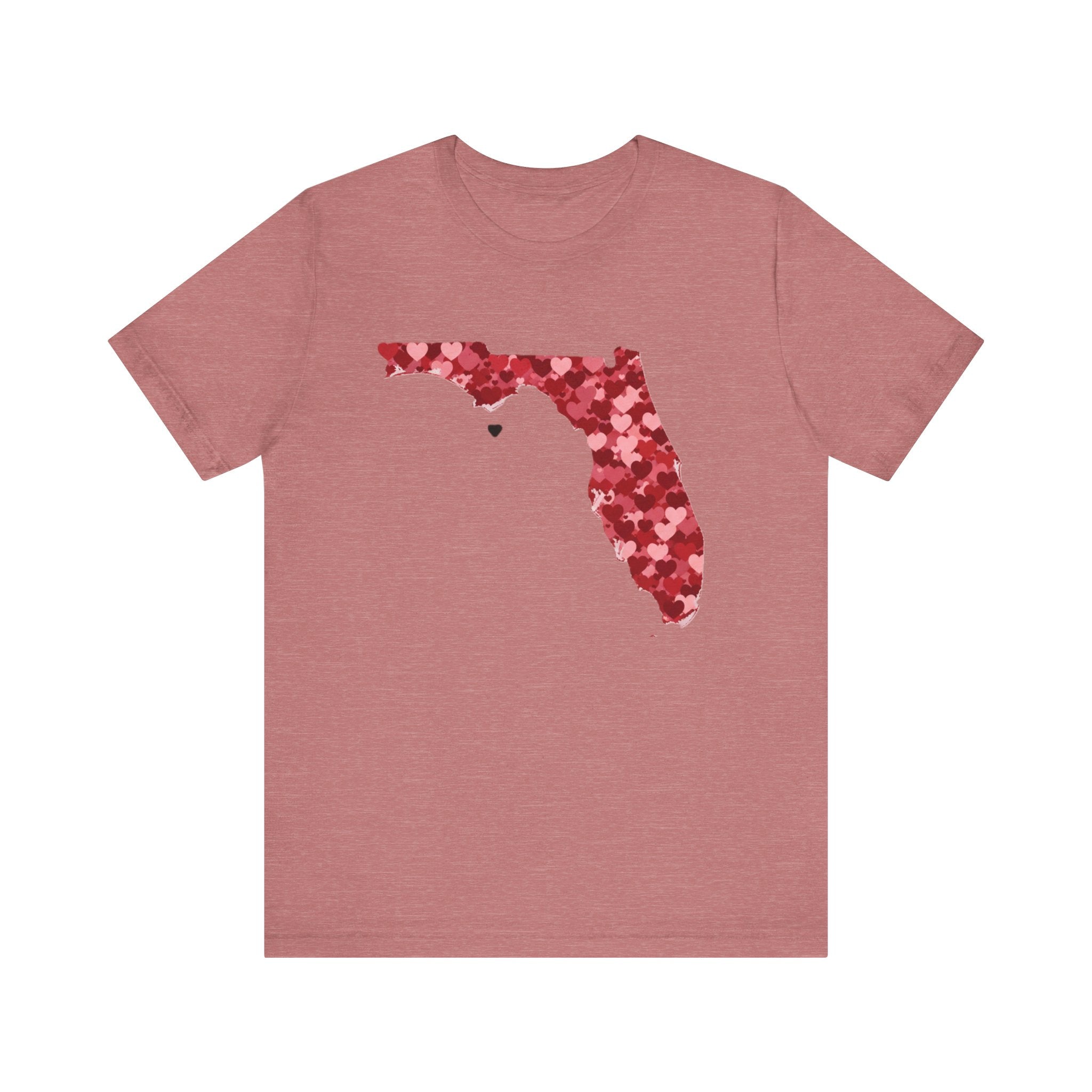 Florida Valentine’s Day Shirt – Heart Map Sunshine State Tee