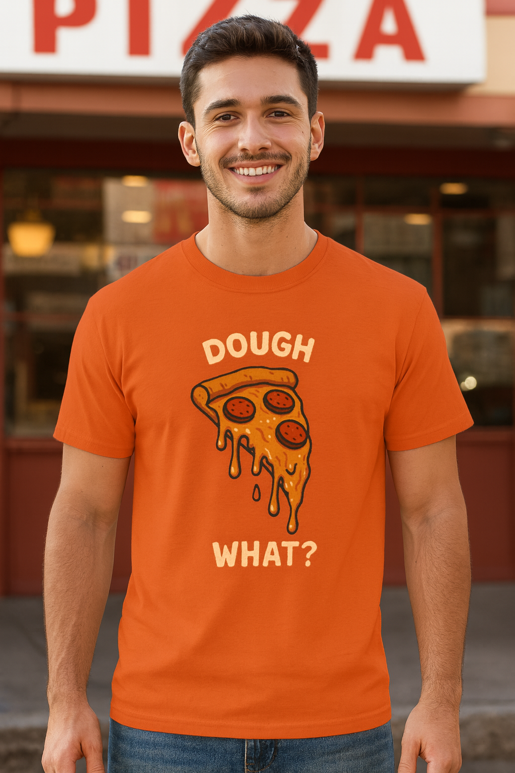 Funny Pizza Graphic Tee - "Dough What?" Unisex Heavy Cotton T-Shirt