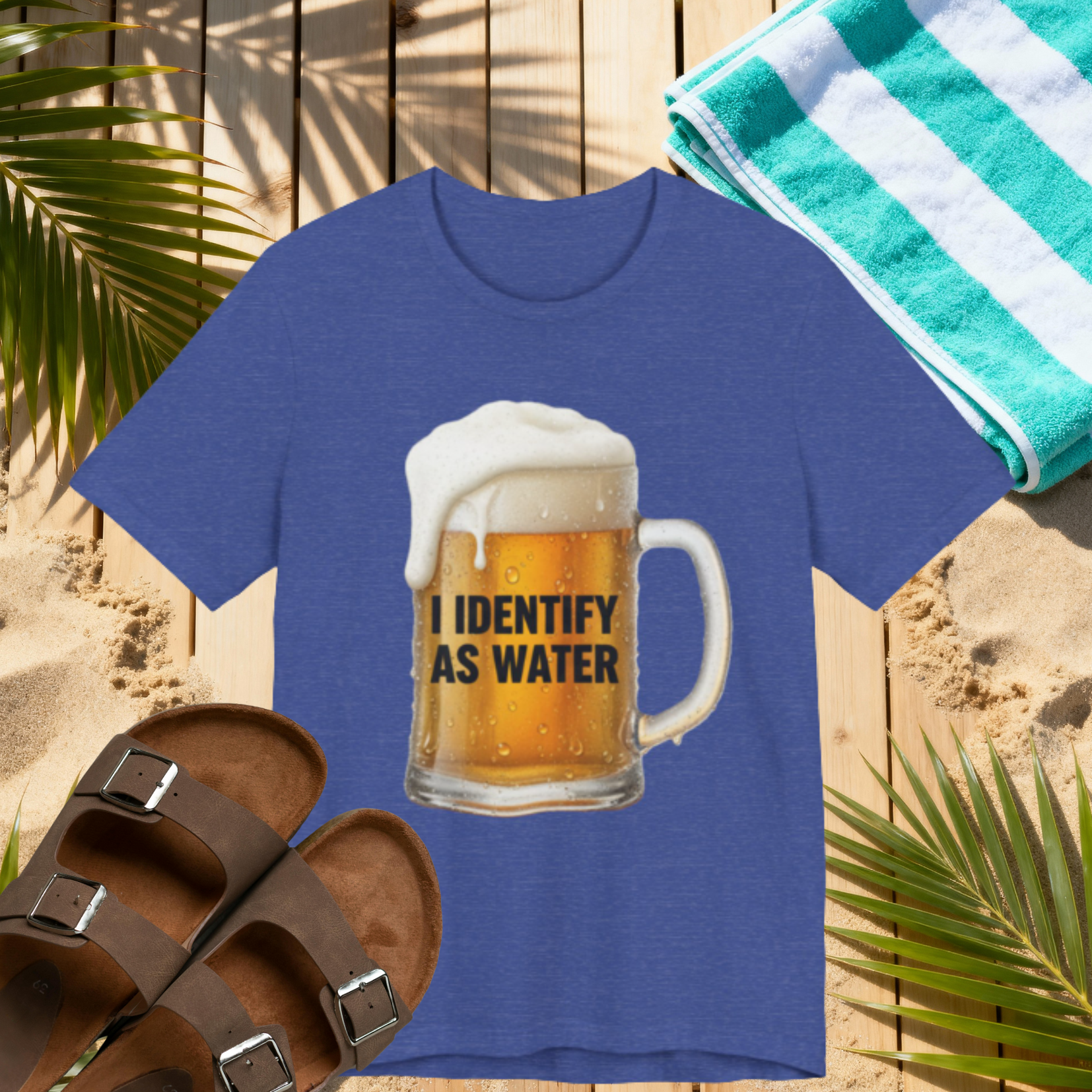 Funny Beer T-Shirt – “I Identify as Water”