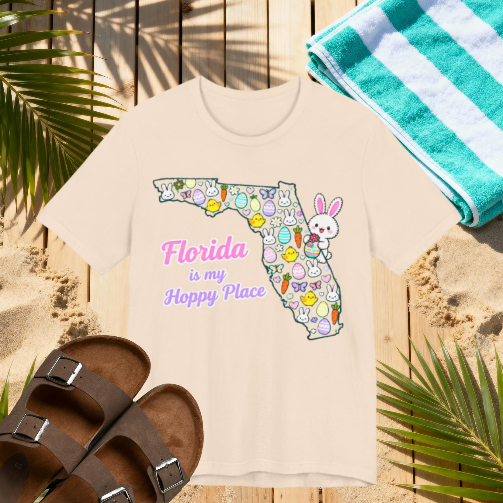 Florida Is My Hoppy Place Shirt – Cute Easter Bunny & Egg Tee