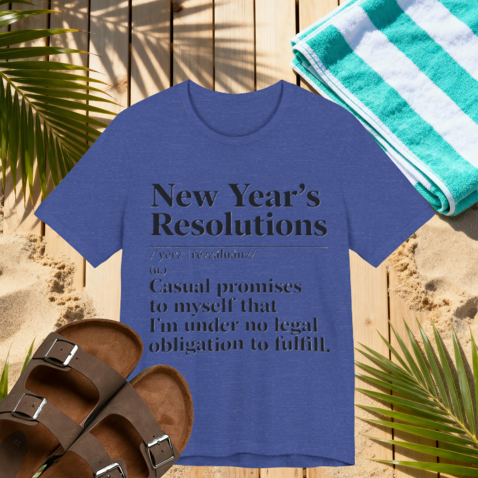 Funny New Year’s Resolutions Shirt – Definition Tee | Sarcastic Holiday Humor T-Shirt Please Note: (Sizes may run slightly small)