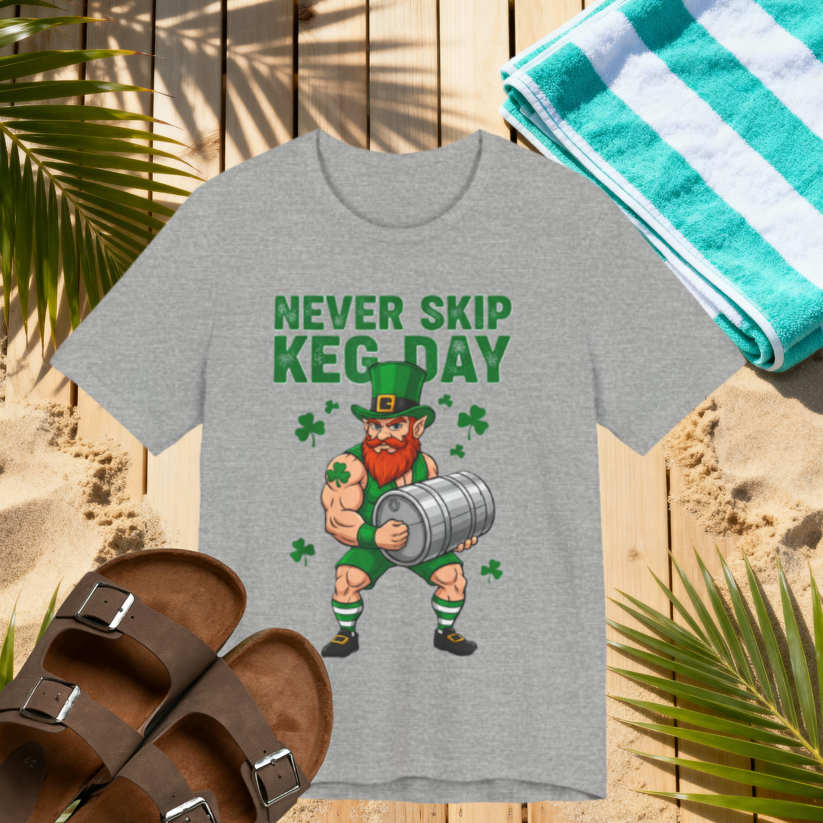 Never Skip Keg Day Shirt – Funny St. Patrick’s Day Leprechaun Gym Tee | Irish Beer Humor T-Shirt Please Note: (Sizes may run slightly small)