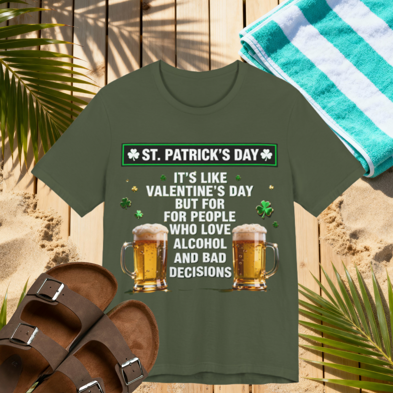 St. Patrick’s Day Beer Shirt – Funny Drinking Tee | “It’s Like Valentine’s Day but for Alcohol & Bad Decisions” T-Shirt Please Note: (Sizes may run slightly small)