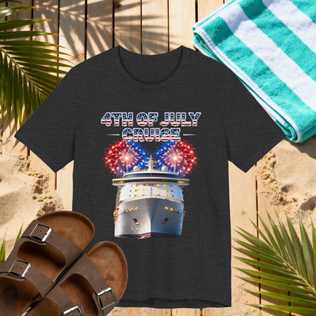 4th of July Cruise Shirt – Patriotic Fireworks Cruise Tee | Funny USA Vacation T-Shirt for Cruise Lovers Please Note: (Sizes may run slightly small)