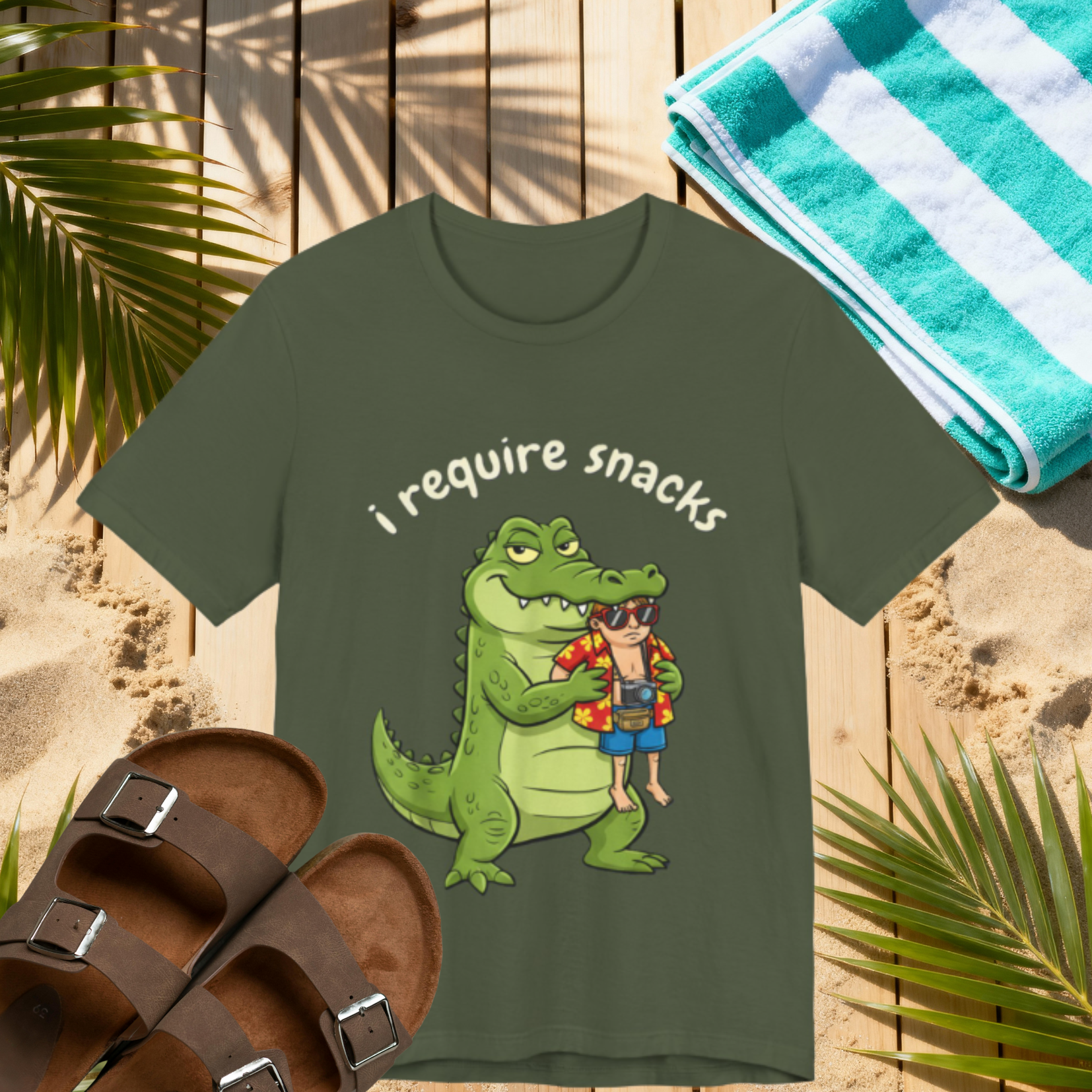 I Require Snacks Florida Gator Shirt – Funny Alligator Tourist Tee | Florida Humor Vacation T-Shirt Please Note: (Sizes may run slightly small)