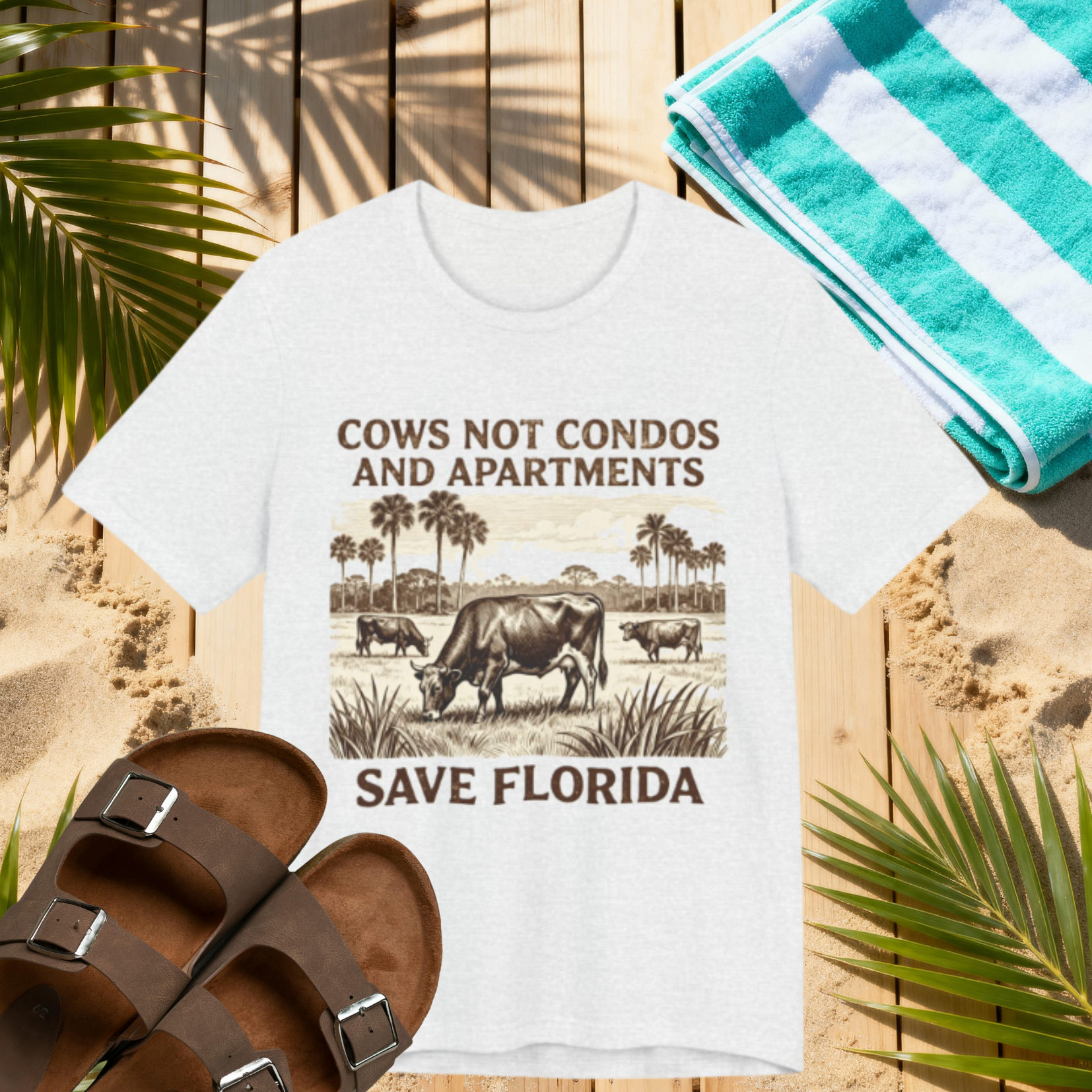 Cows Not Condos Shirt – Save Florida Farm Life Tee | Rural Conservation & Florida Pride T-Shirt Please Note: (Sizes may run slightly small)