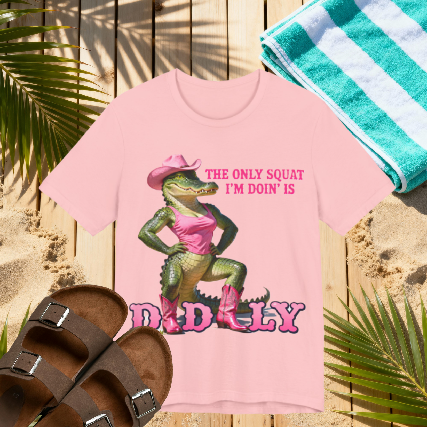 Funny Florida Gator Cowgirl Shirt – “The Only Squat I’m Doin’ Is Diddly” Tee | Southern Sass & Humor T-Shirt Please Note: (Sizes may run slightly small)