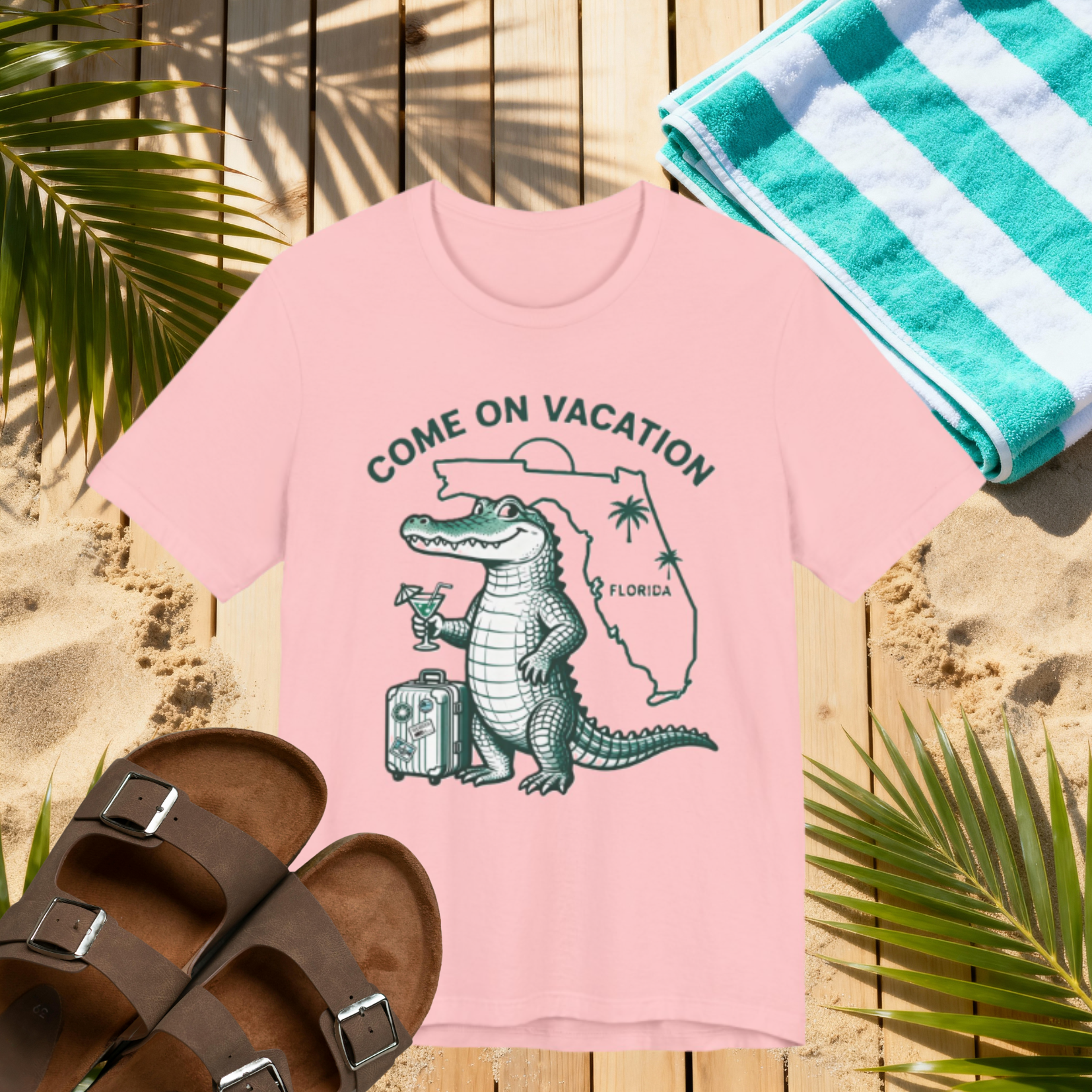 Come On Vacation Florida Gator Shirt – Funny Alligator Vacation Tee | Sunshine State Humor T-Shirt Please Note: (Sizes may run slightly small)