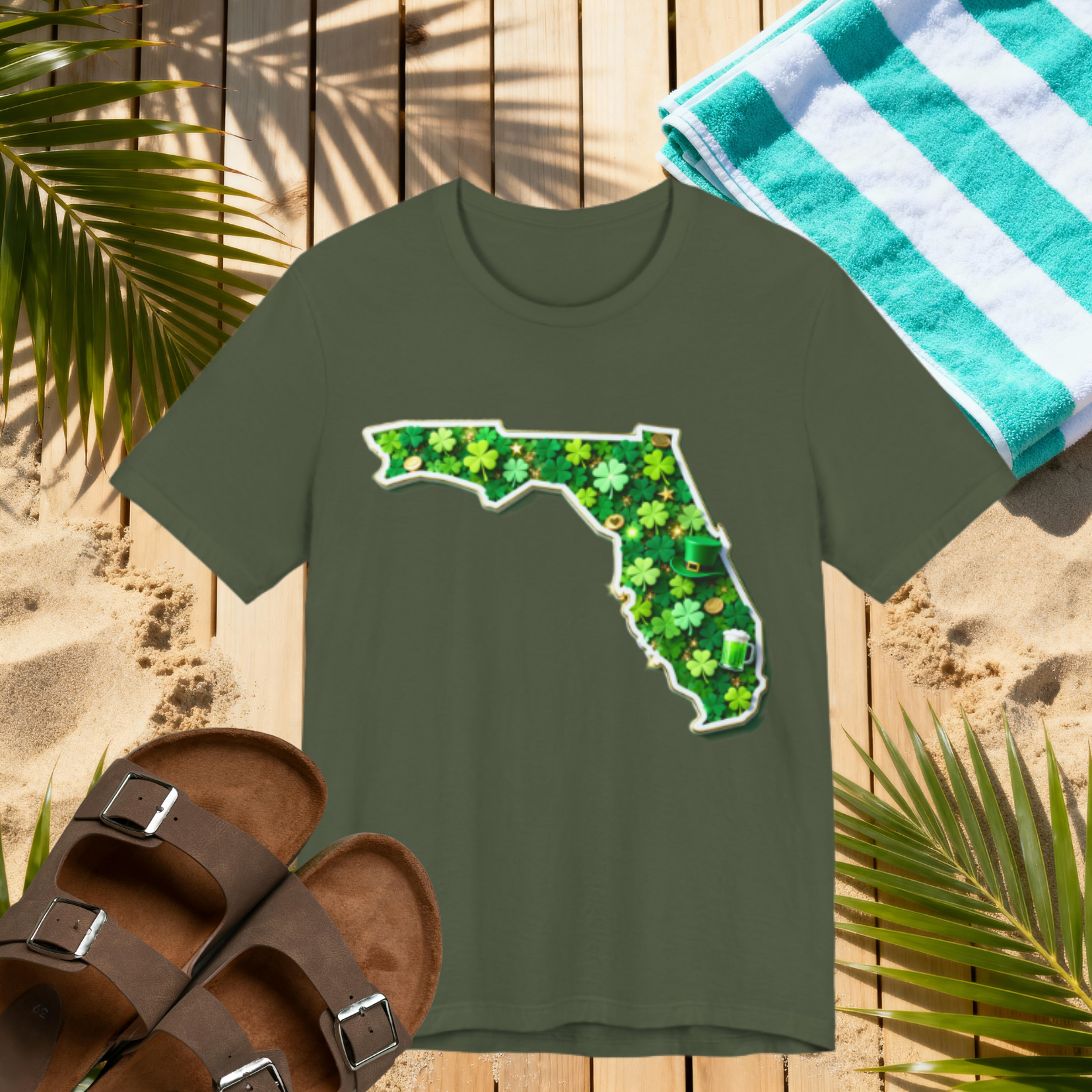 Florida St. Patrick’s Day Shirt – Lucky Shamrock State Tee | Funny Green Irish Holiday T-Shirt Please Note: (Sizes may run slightly small)