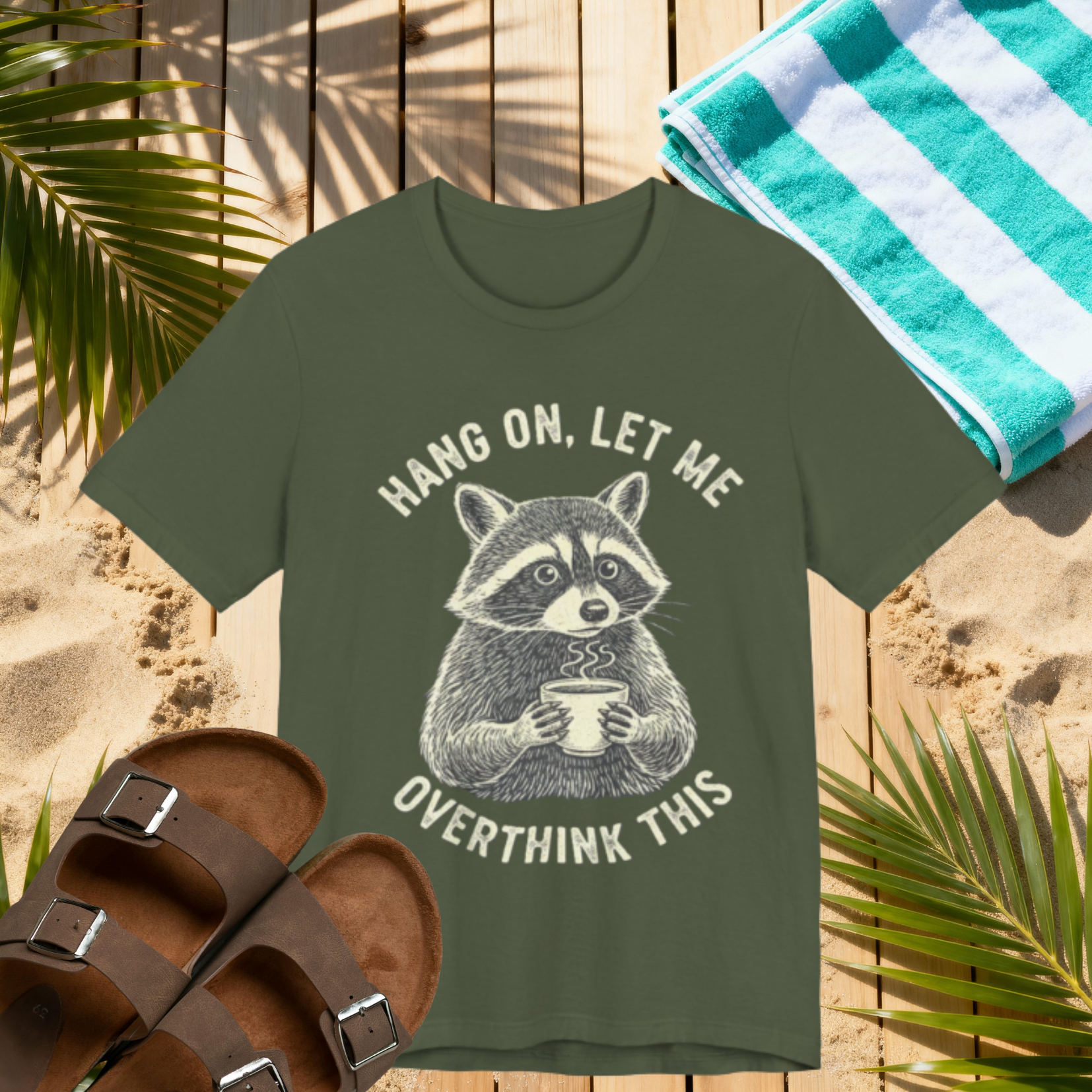 Hang On, Let Me Overthink This Raccoon Tee – Cute & Funny Anxiety Humor Shirt Please Note: (Sizes may run slightly small)