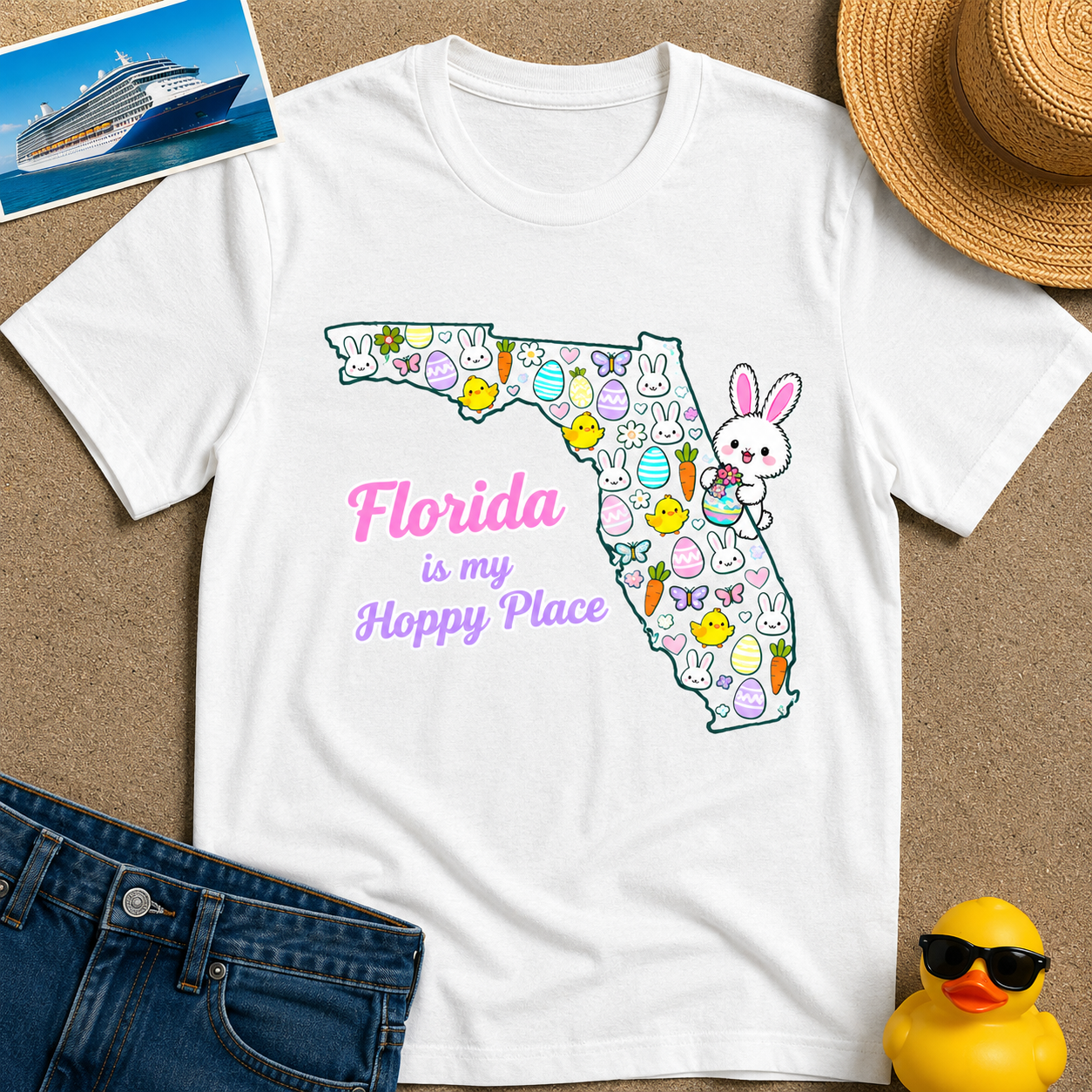 Cute Easter Bunny & Egg Tee