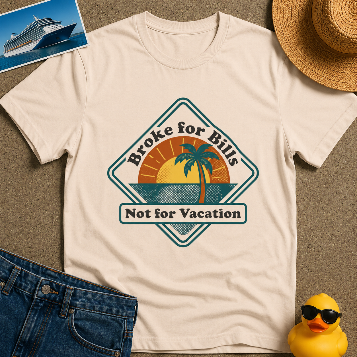 Broke for Bills Not for Vacation Tee