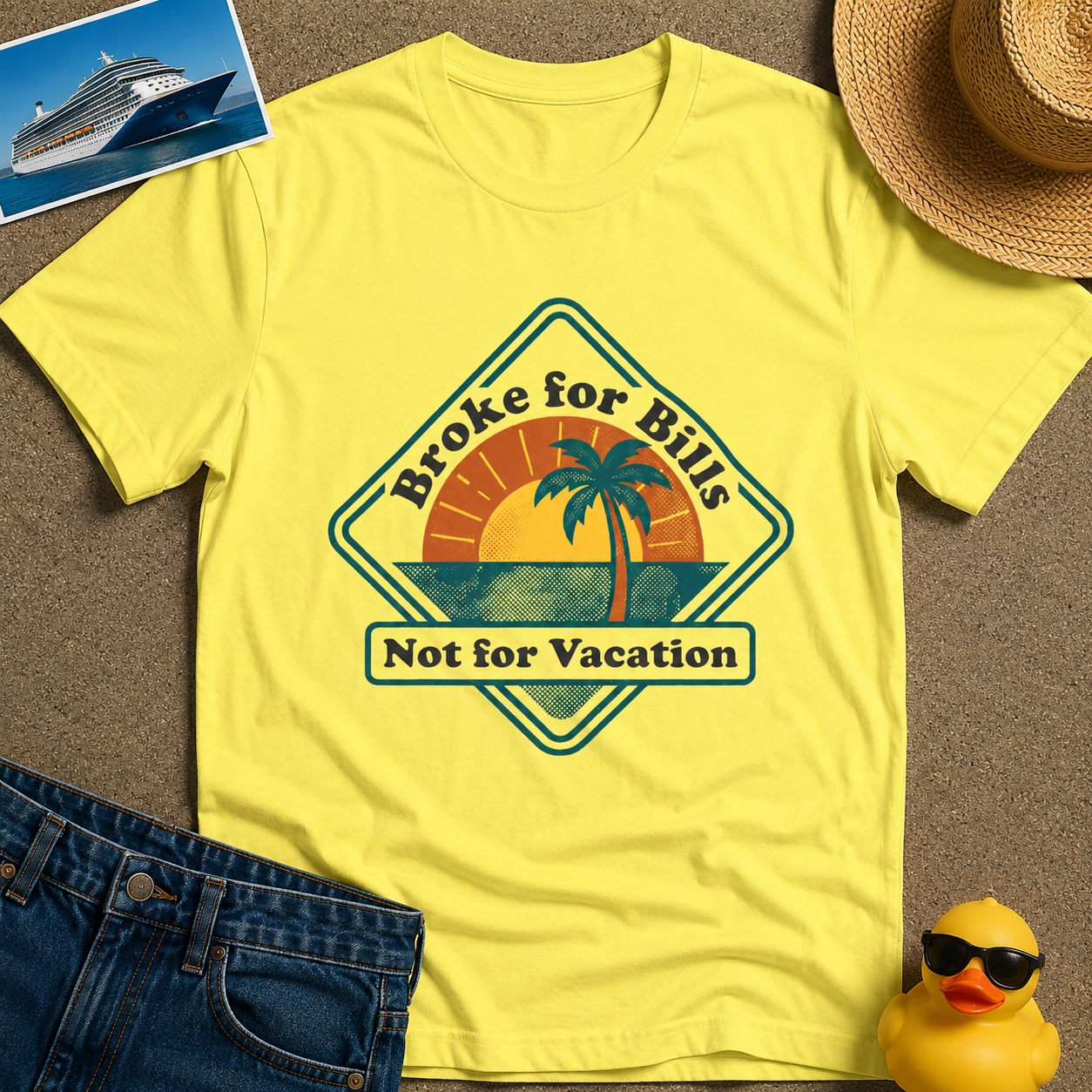 Broke for Bills Not for Vacation Tee