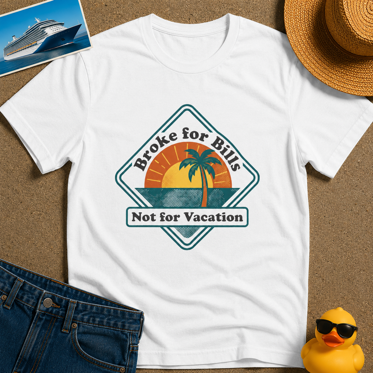 Broke for Bills Not for Vacation Tee