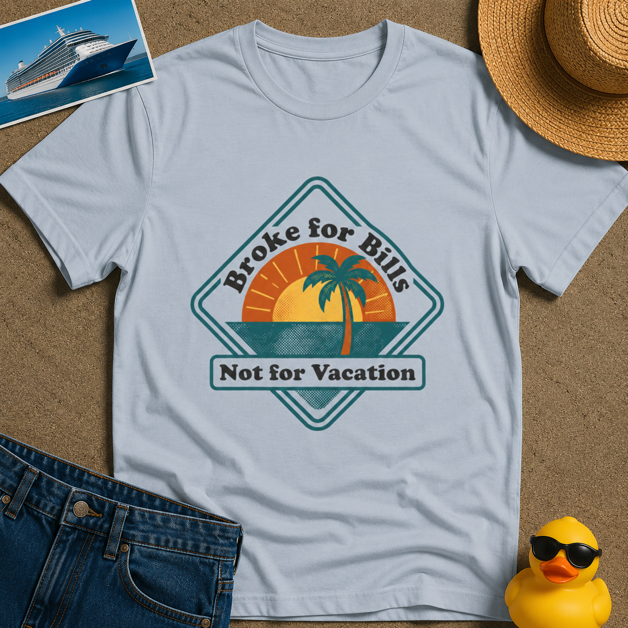 Broke for Bills Not for Vacation Tee