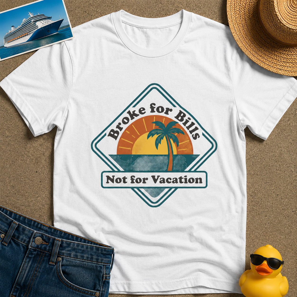 Broke for Bills Not for Vacation Tee