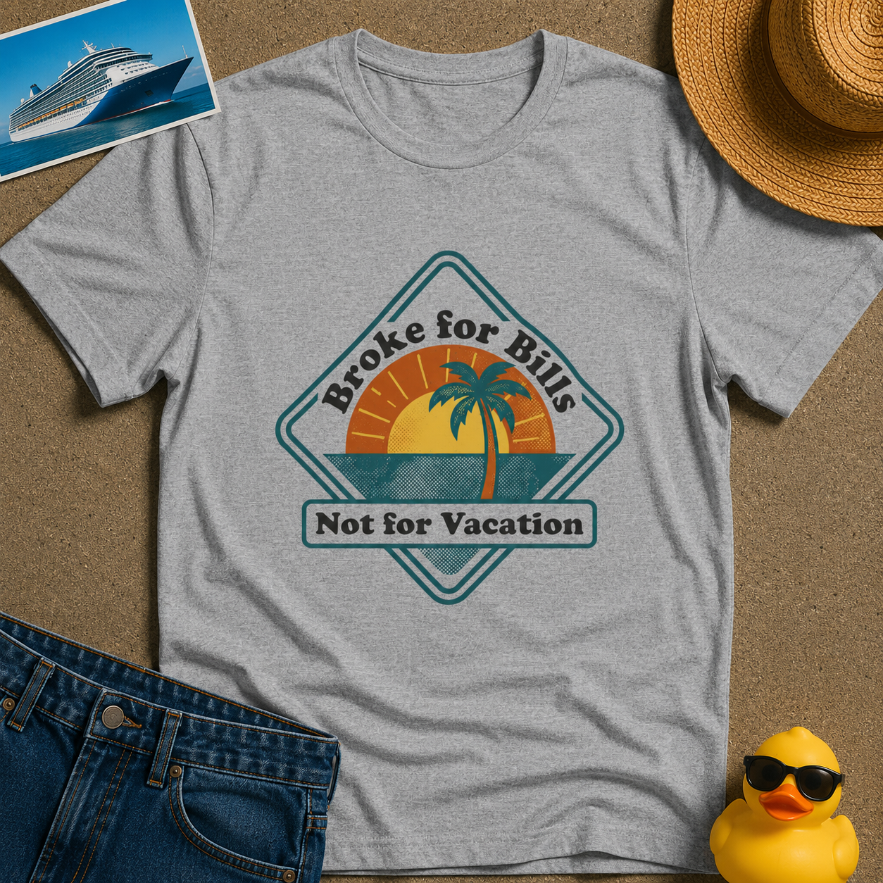 Broke for Bills Not for Vacation Tee