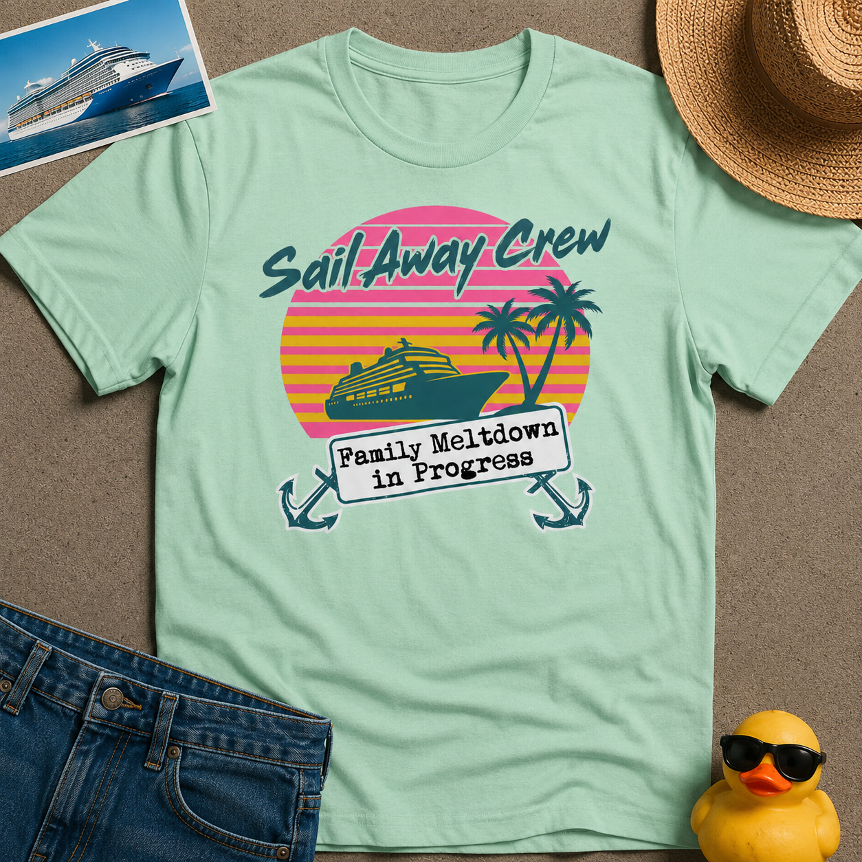 Sail Away Crew Family Meltdown in Progress Tee