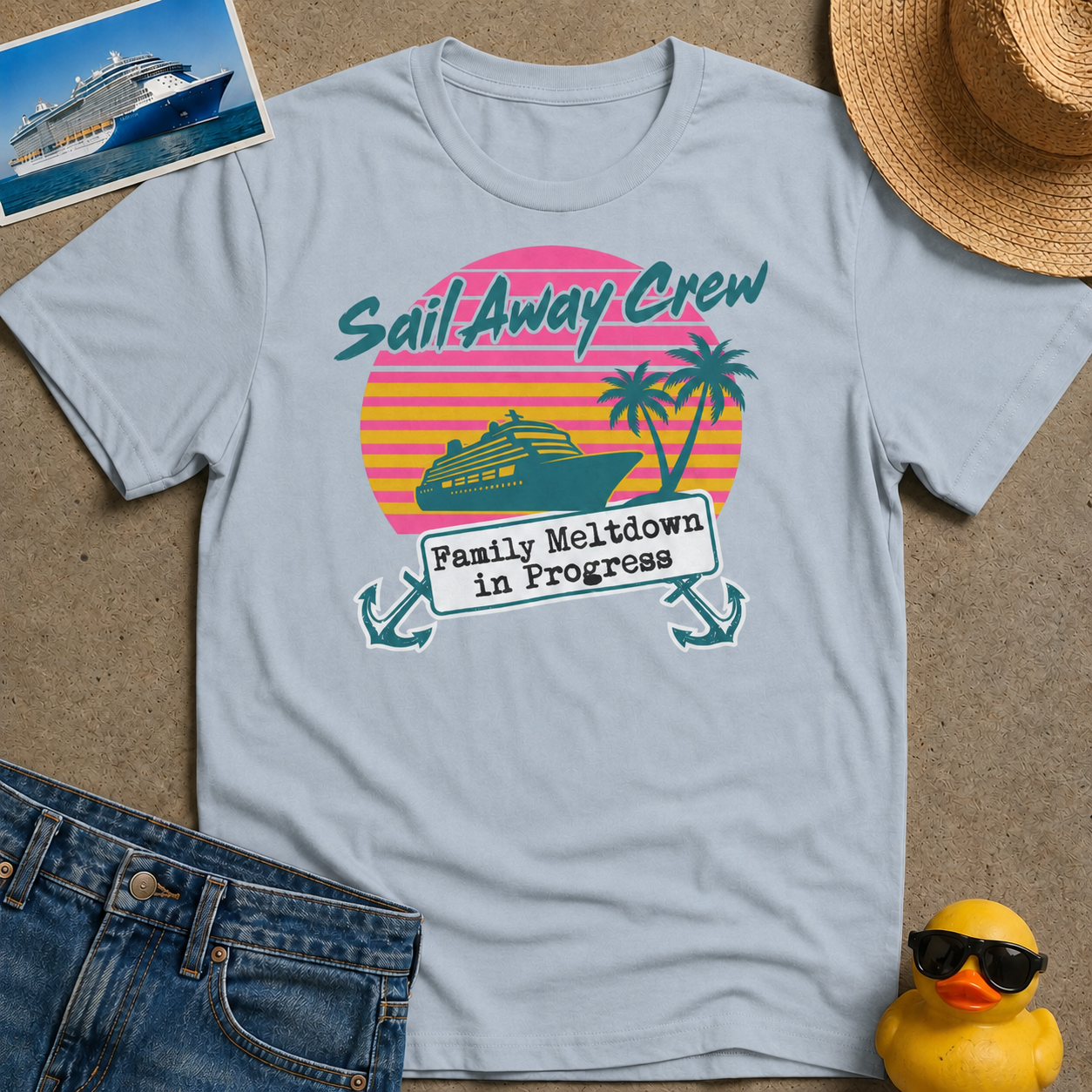 Sail Away Crew Family Meltdown in Progress Tee