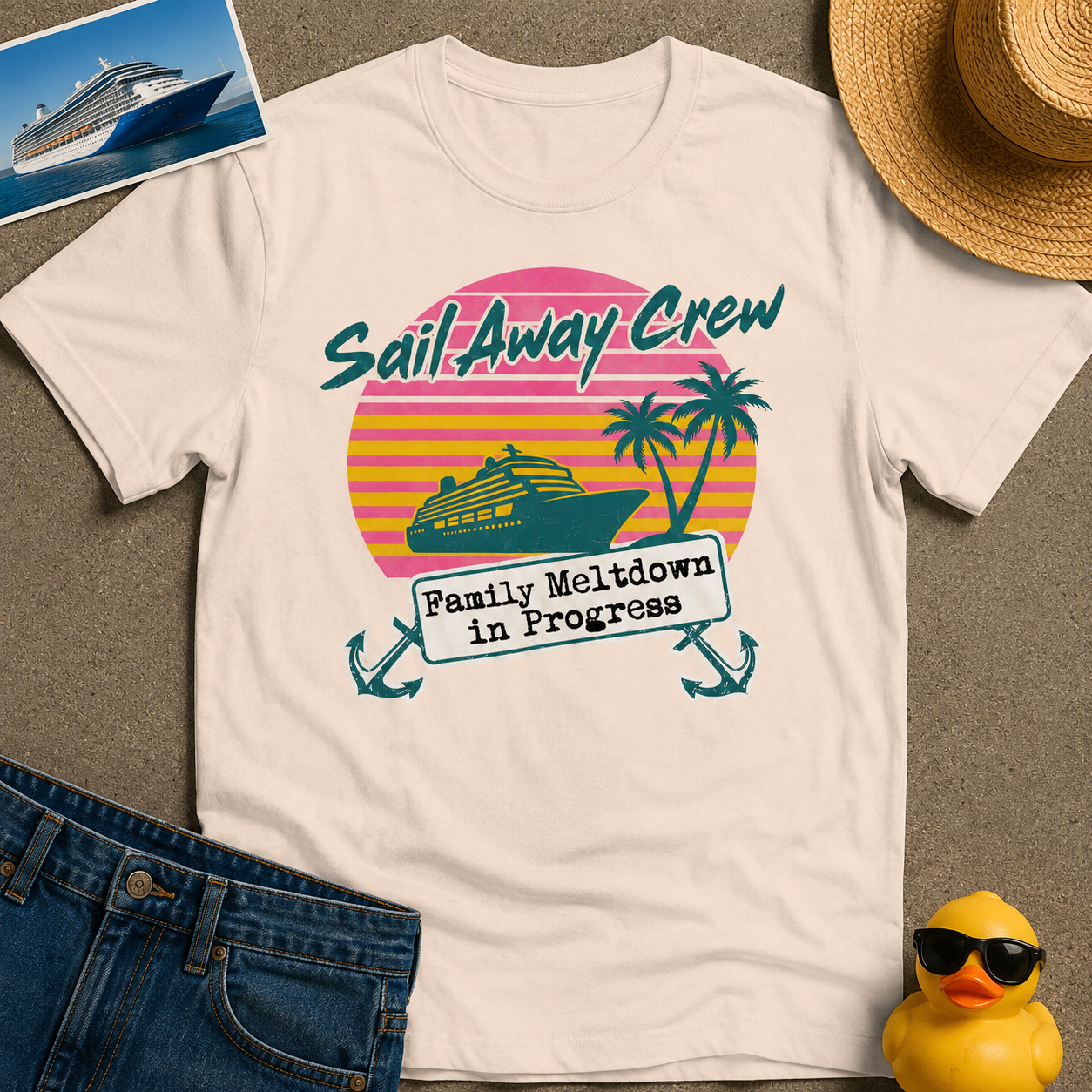 Sail Away Crew Family Meltdown in Progress Tee