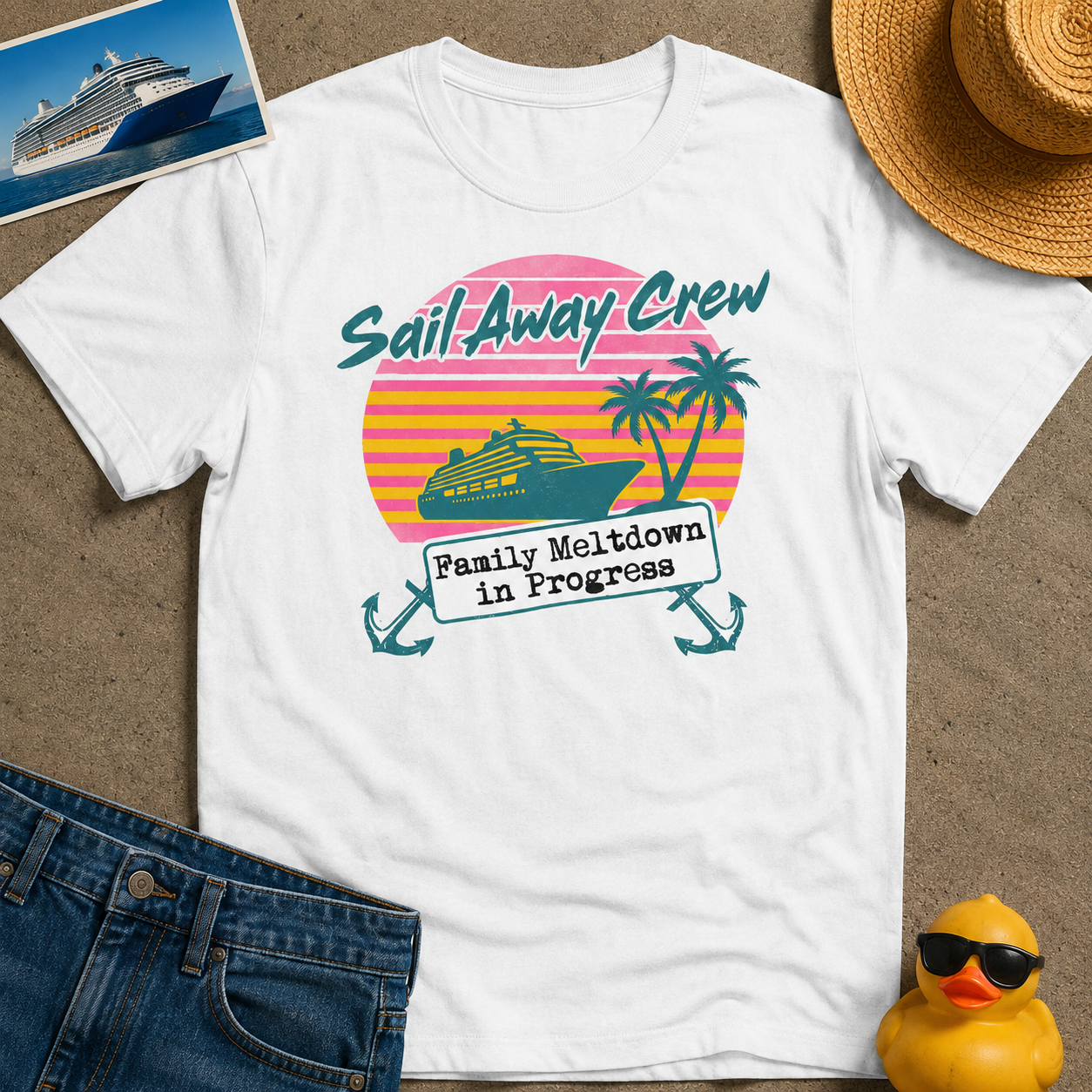 Sail Away Crew Family Meltdown in Progress Tee